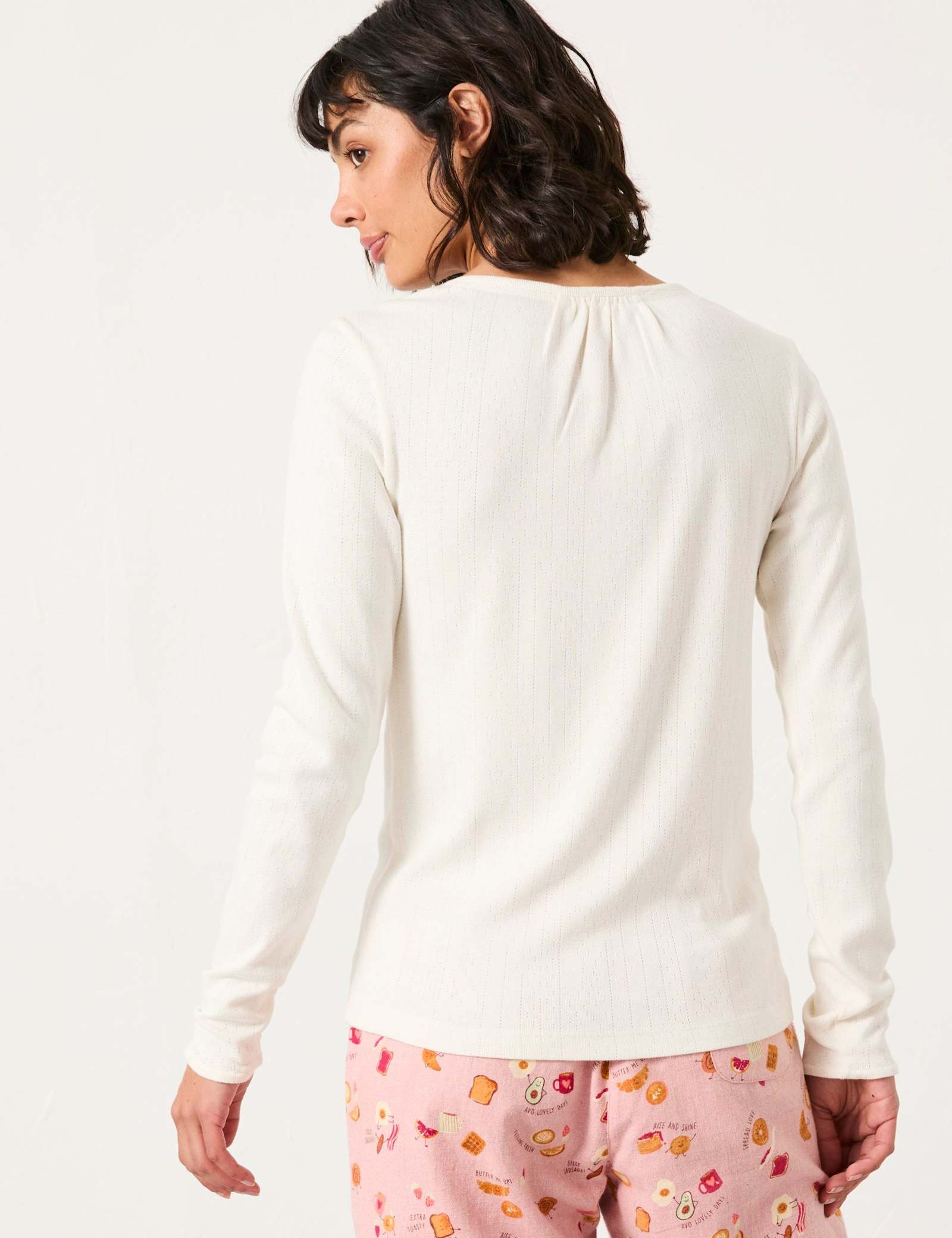 Pure Cotton Pointelle Pyjama Top - image 4