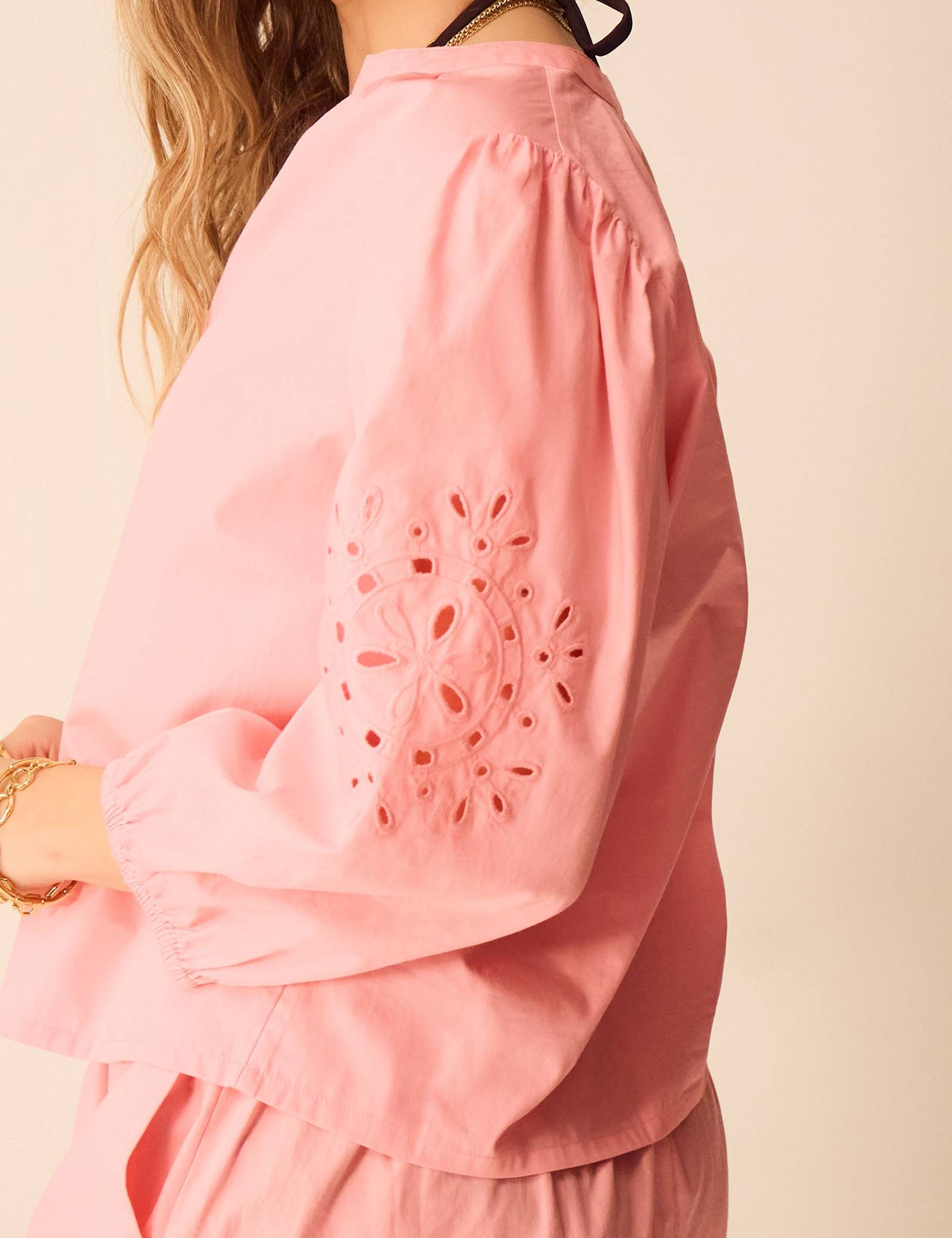 Pure Cotton Cutwork Detail Blouse - image 3
