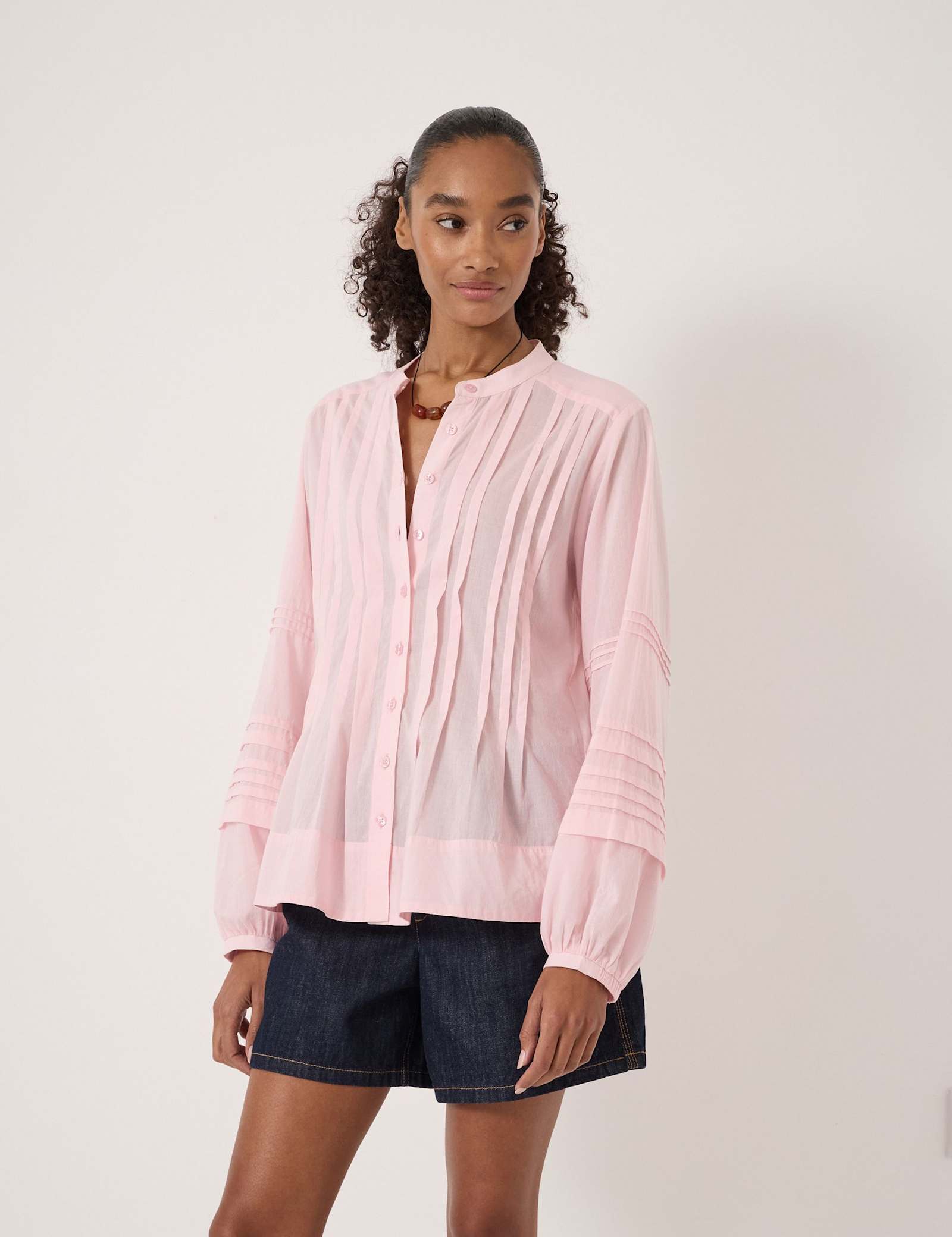 Pure Cotton Pintuck Detail Blouse - image 2