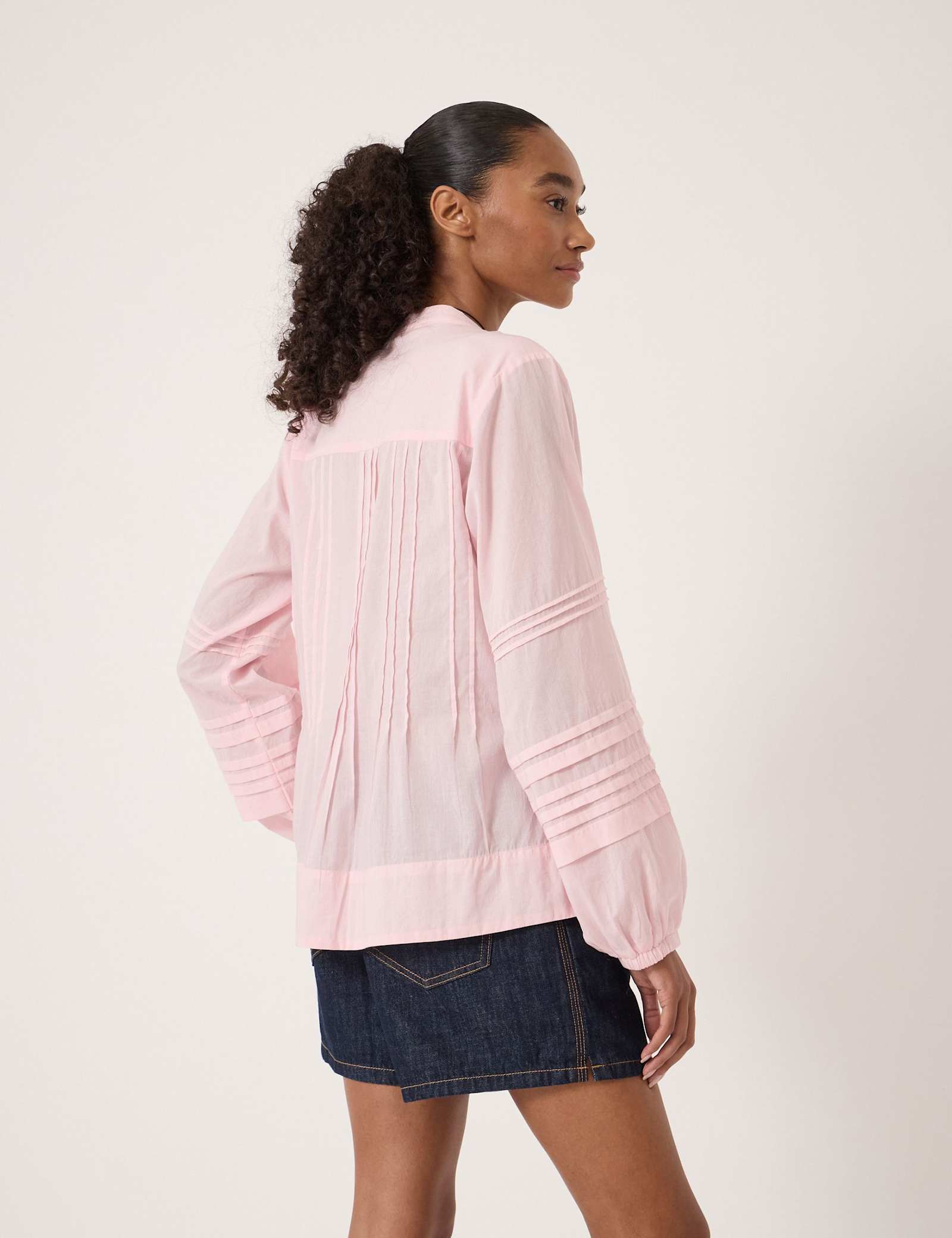 Pure Cotton Pintuck Detail Blouse - image 4