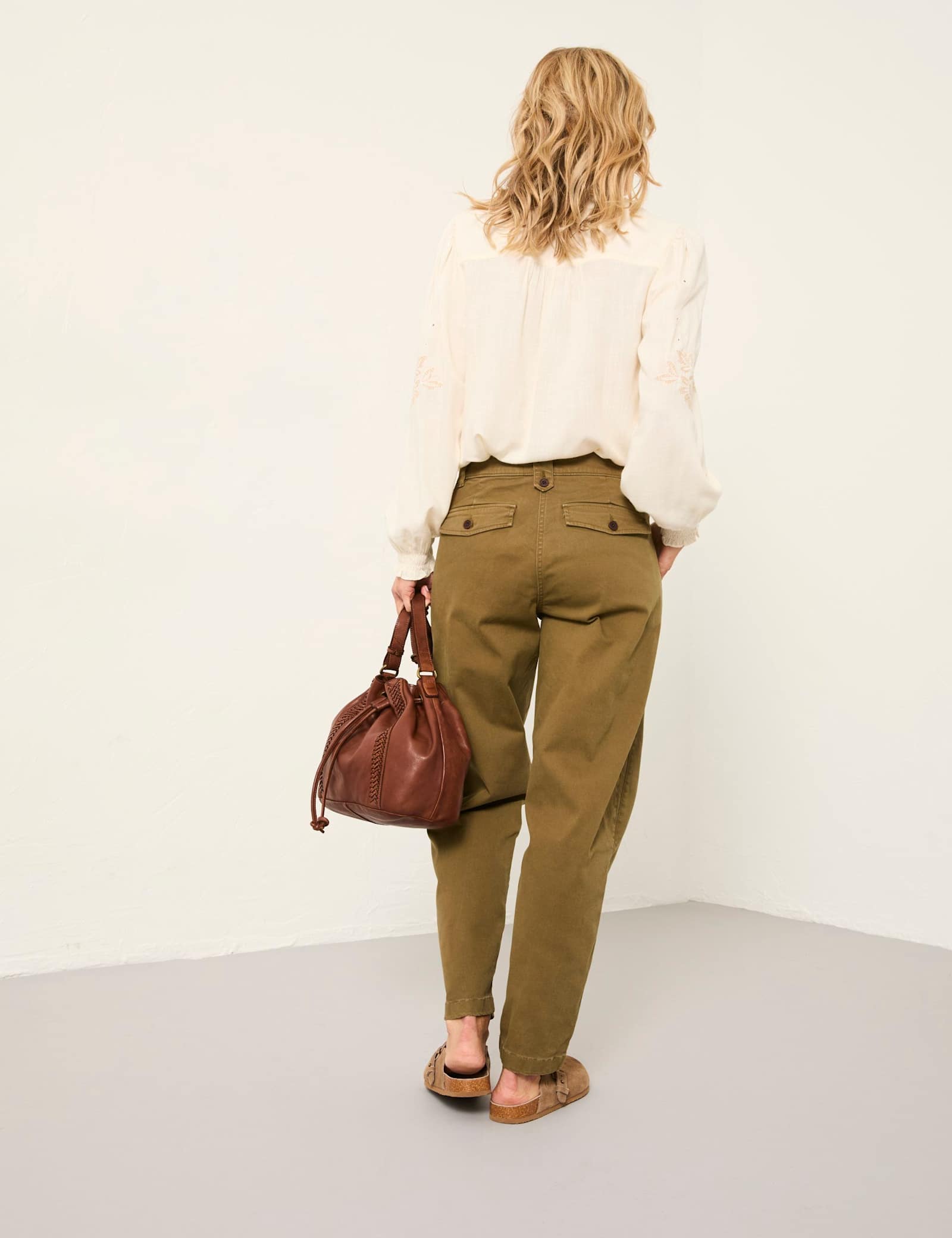 Cotton Rich Tapered Trousers - image 3