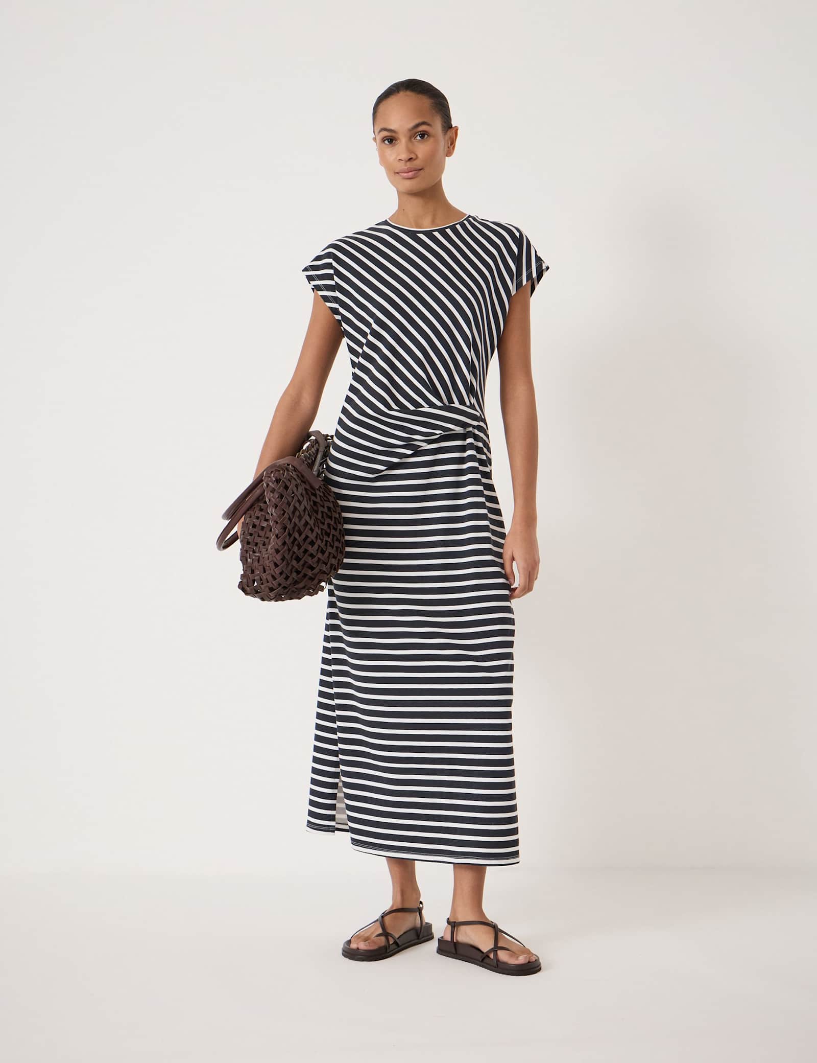 Pure Cotton Striped Midaxi Column Dress - image 4