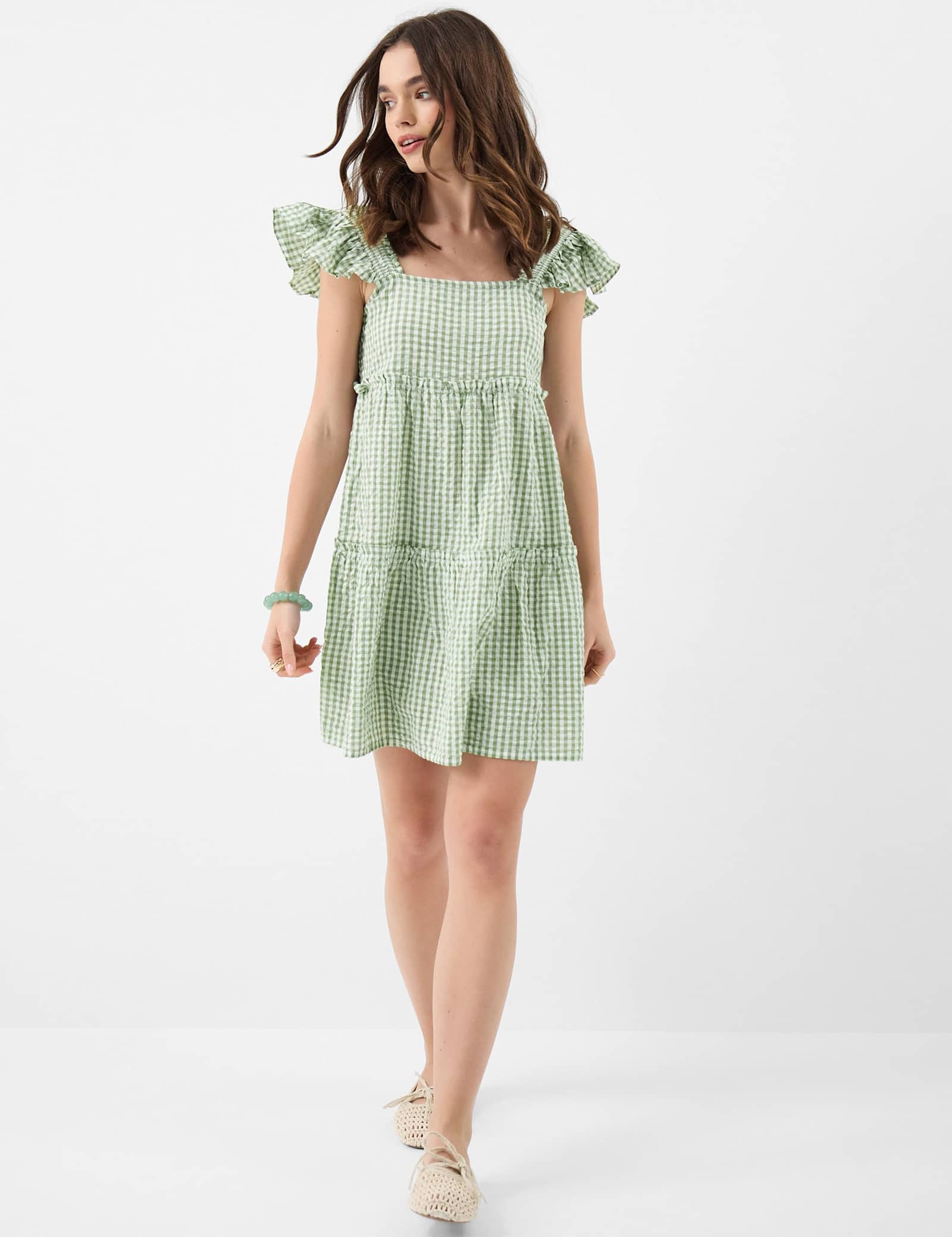 Pure Cotton Checked Mini Beach Dress - image 2