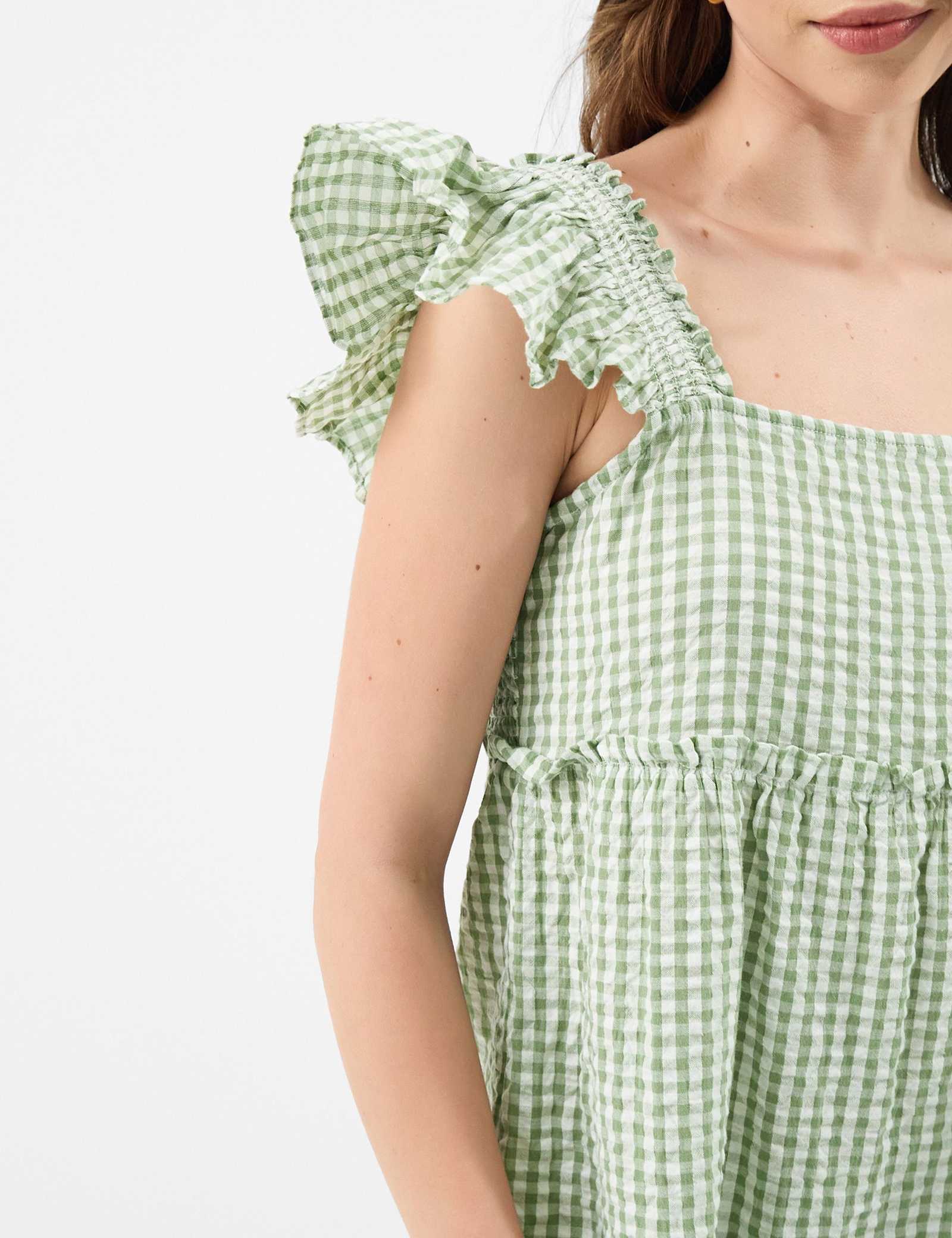 Pure Cotton Checked Mini Beach Dress - image 4