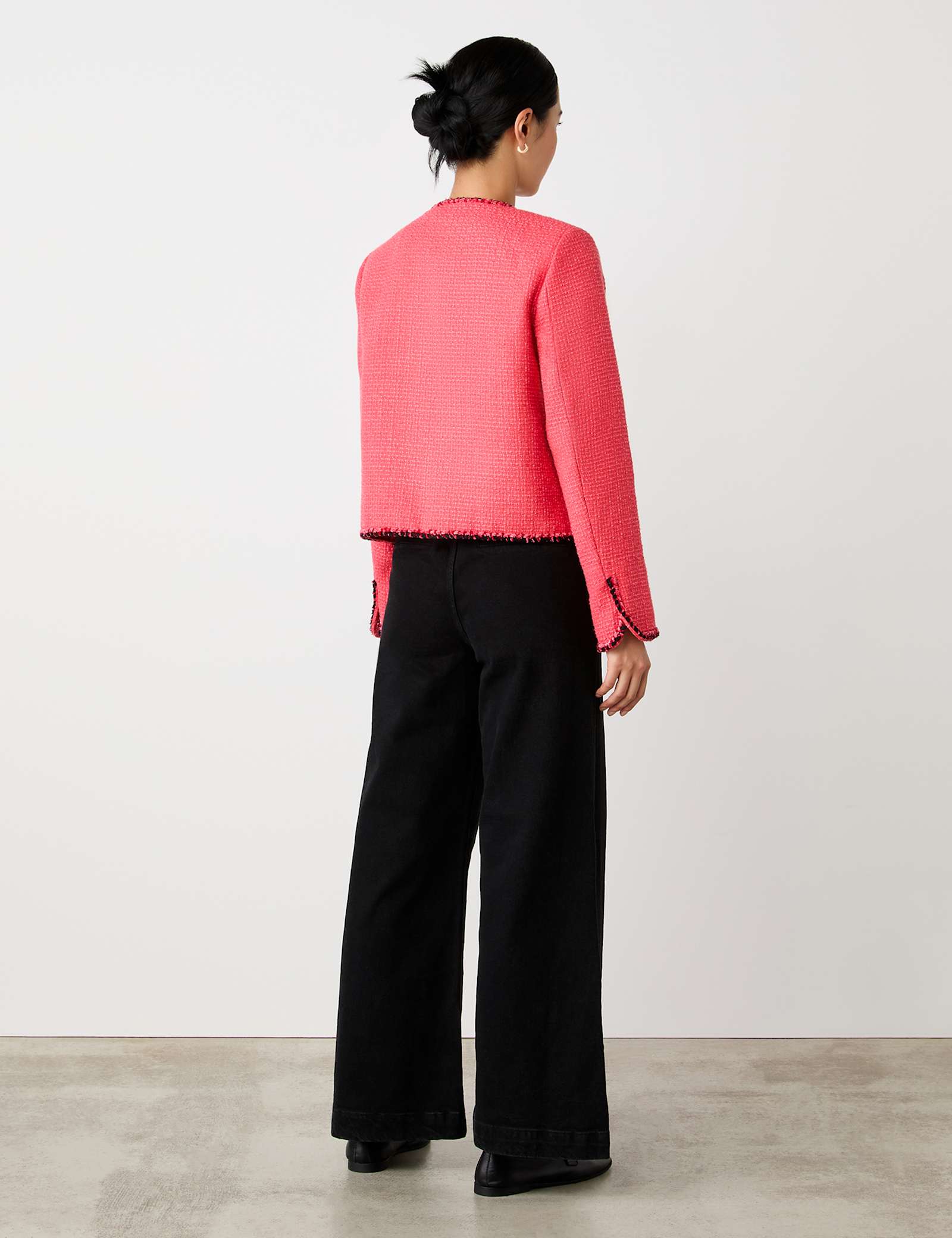 Tweed Collarless Short Jacket - image 5