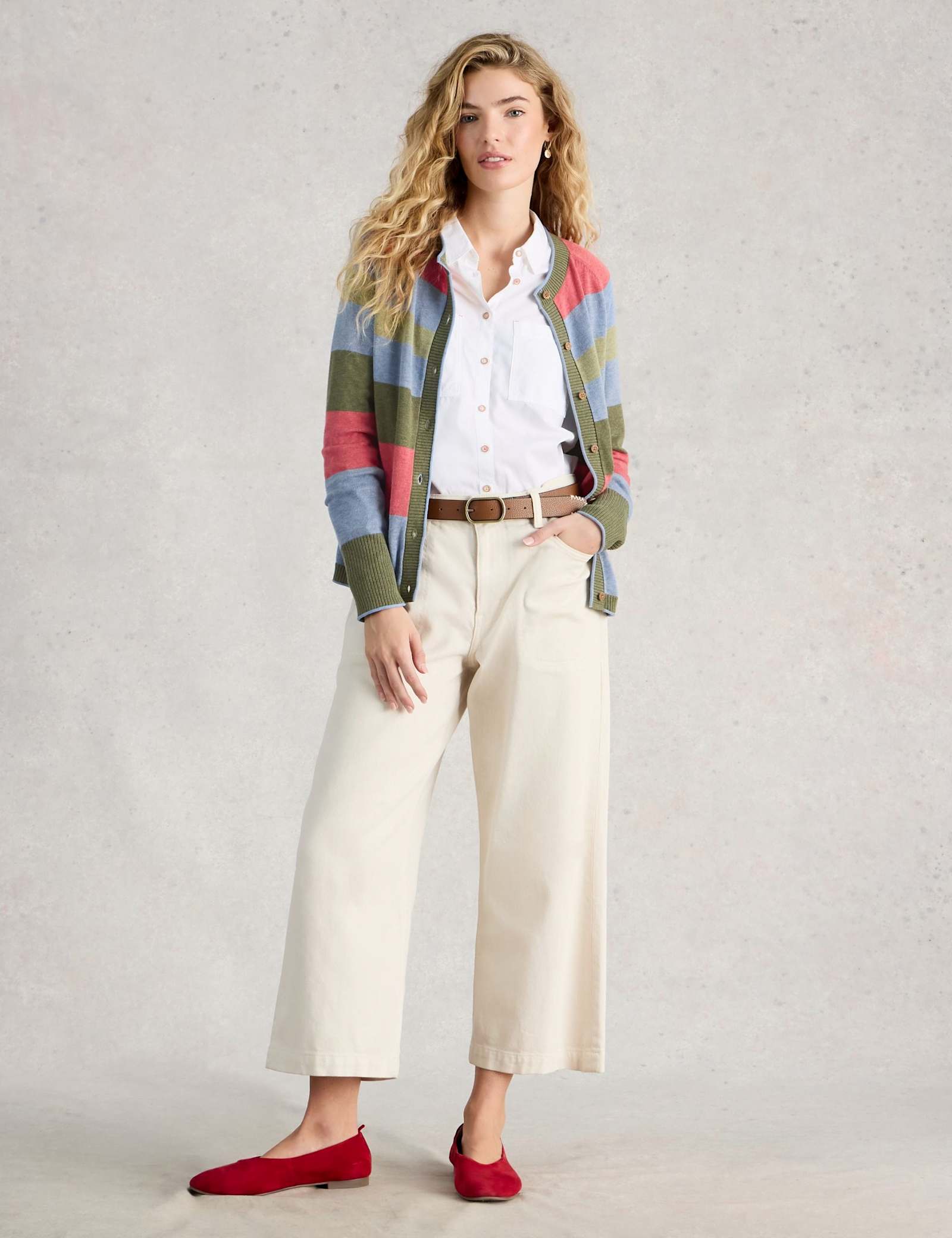 Pure Cotton Striped Button Through Cardigan - image 4