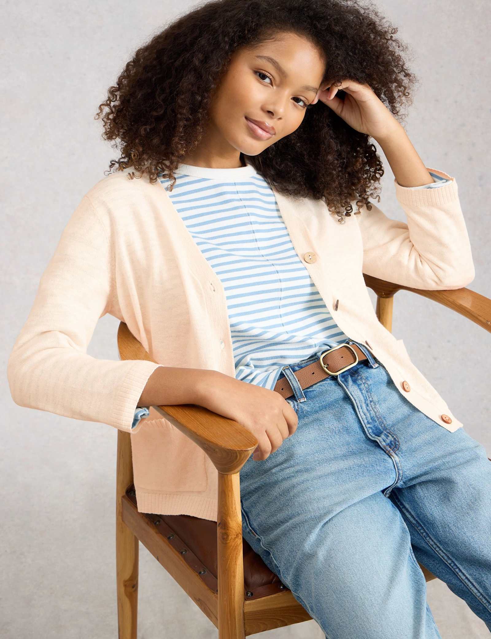 Cotton Rich V-Neck Button Front Cardigan - image 3