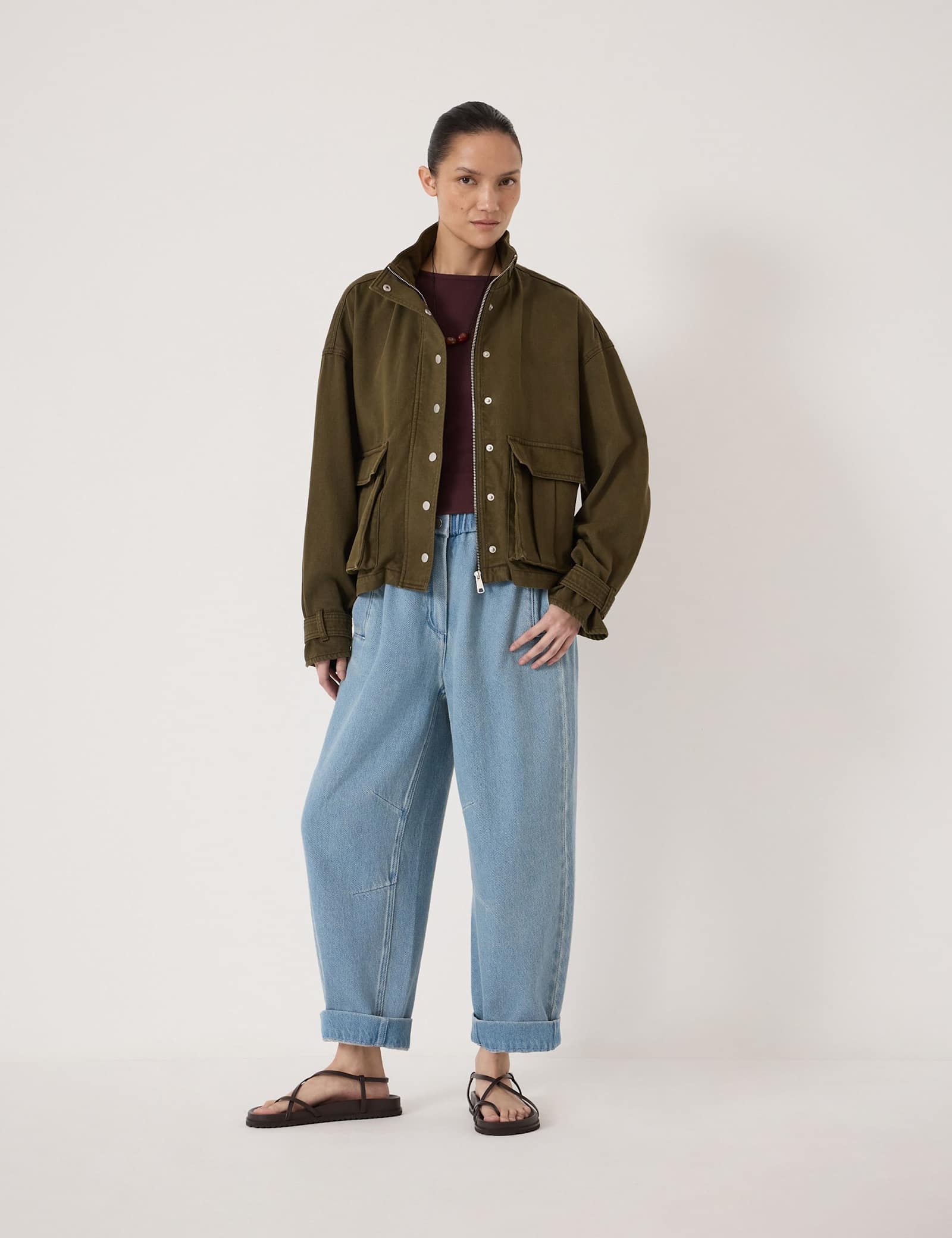 Pure Cotton Twill Relaxed Utility Jacket - image 2