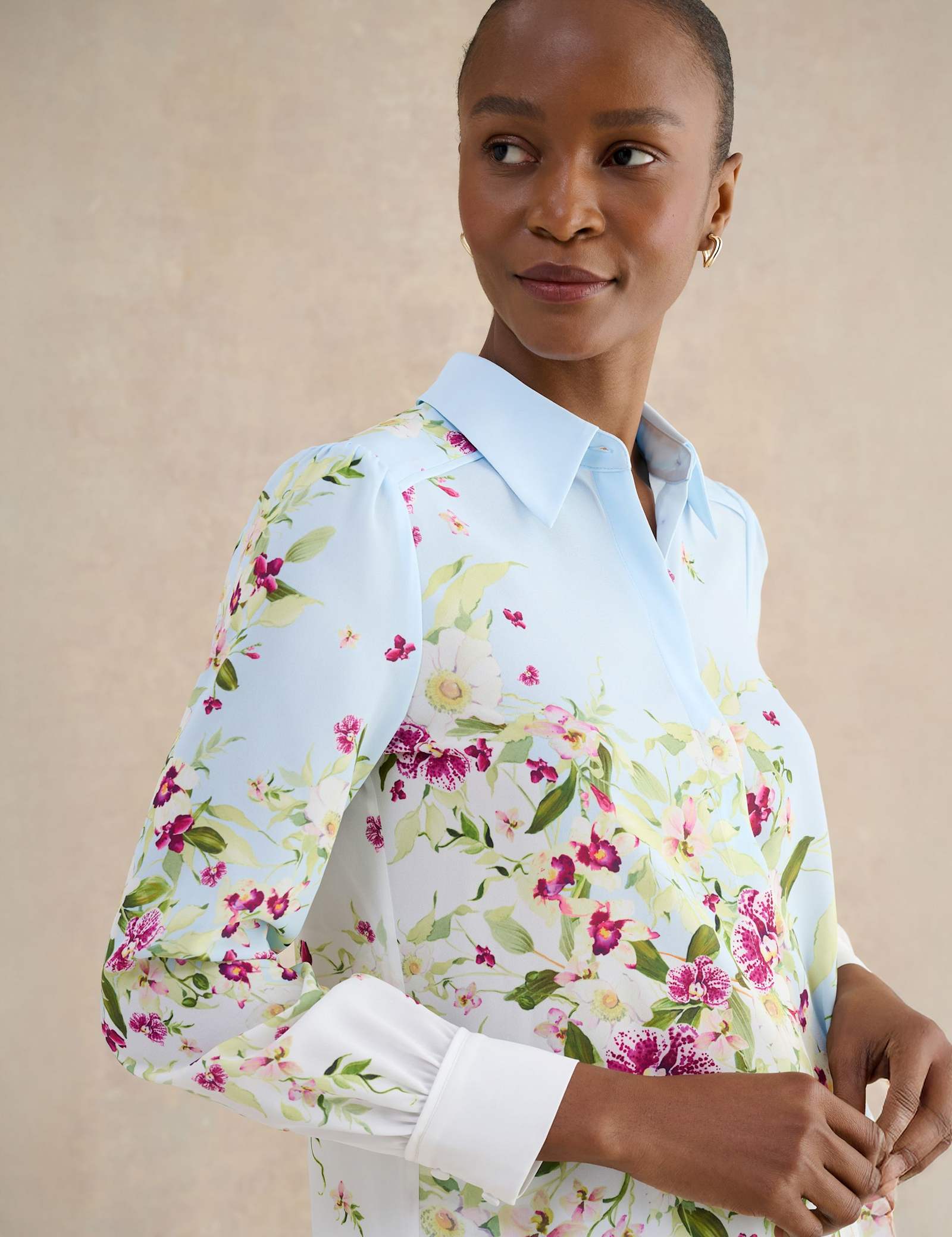 Floral Collared Button Through Shirt - image 3