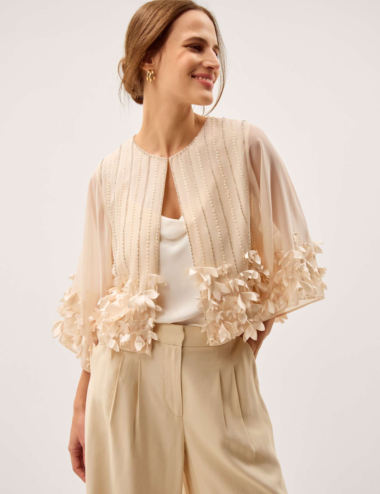 Embellished Collarless Jacket - image 2