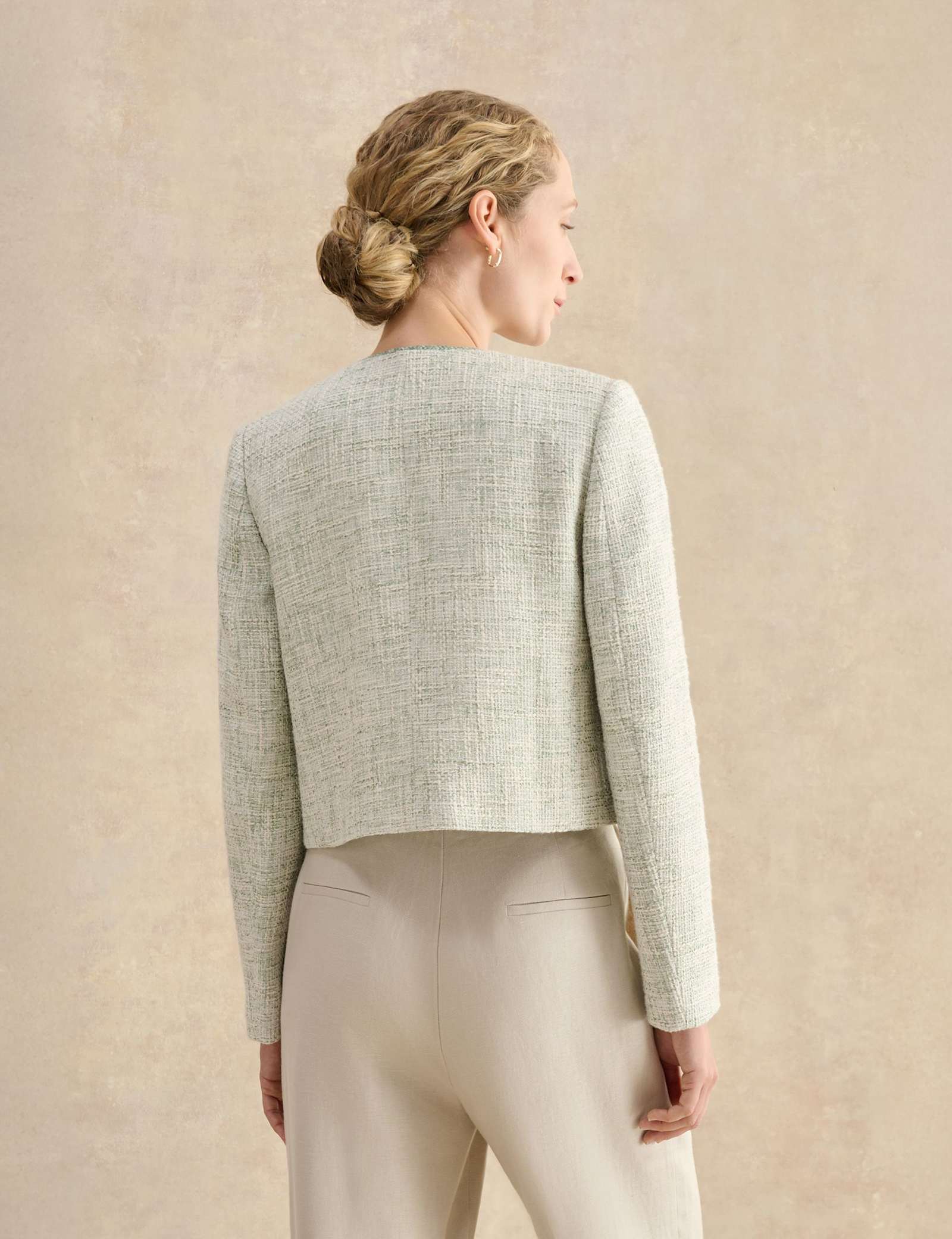 Cotton Rich Textured Cropped Jacket - image 5