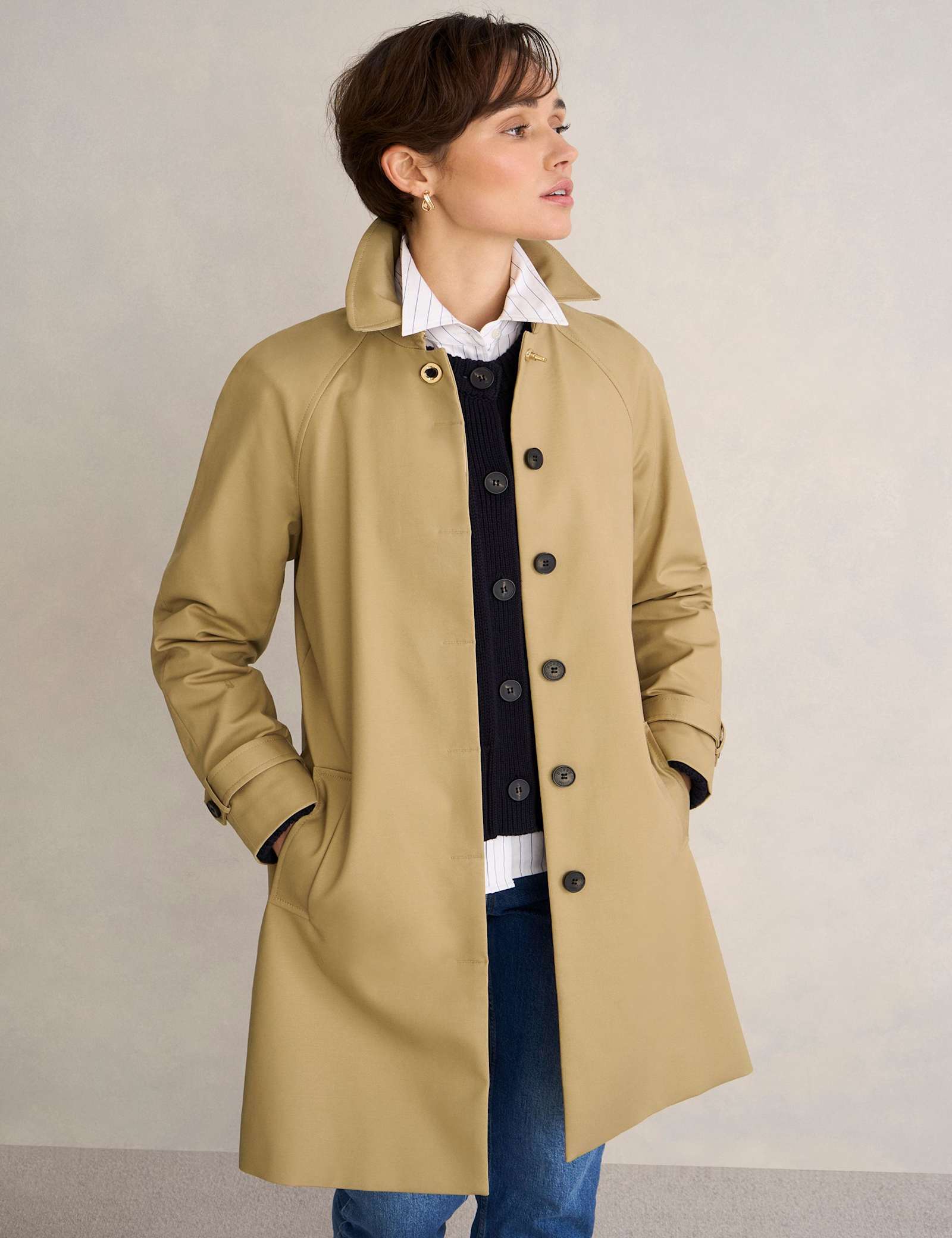 Cotton Rich Collared Trench Coat - image 4