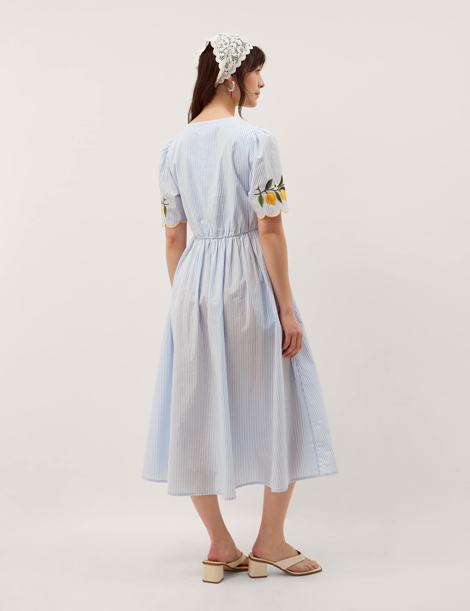 Pure Cotton Embroidered V-Neck Midi Dress - image 4