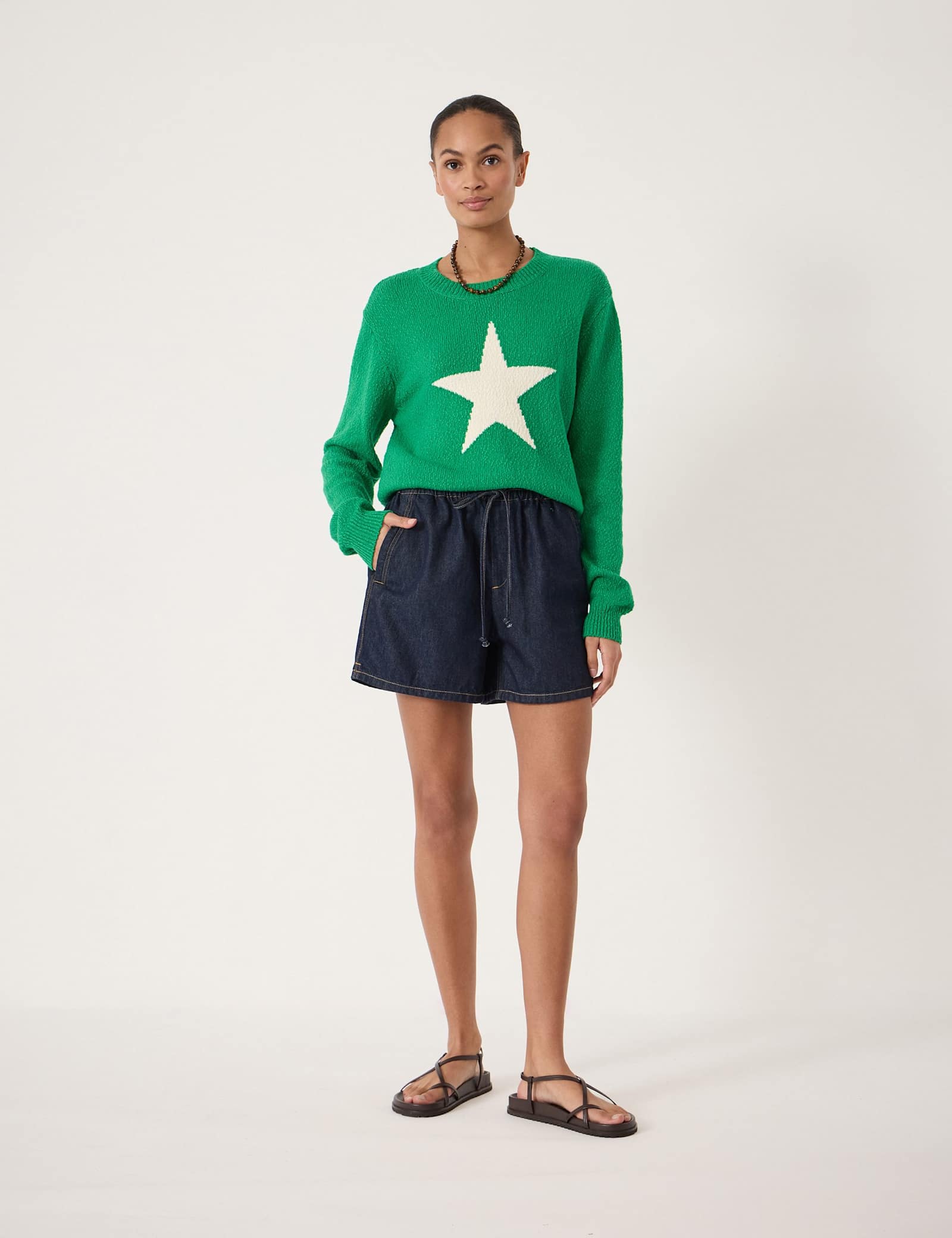 Pure Cotton Crew Neck Star Graphic Jumper - image 4
