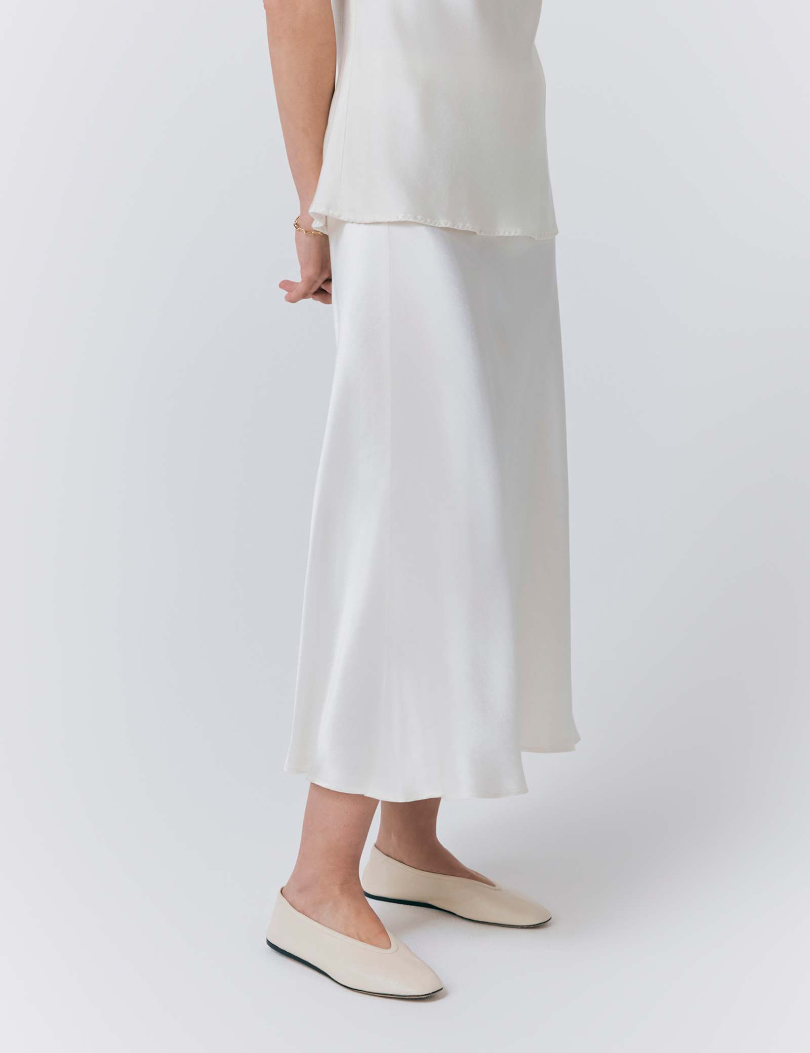 Satin Midi Slip Skirt - image 3