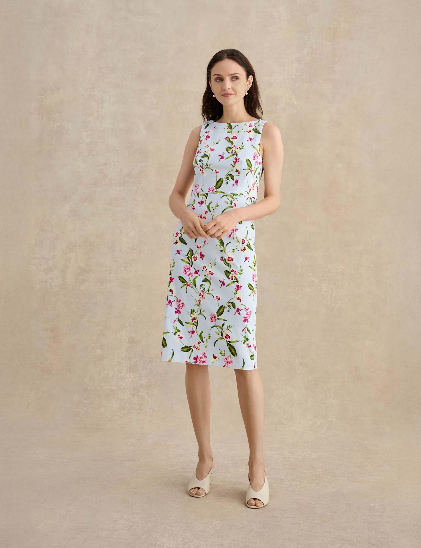 Cotton Rich Floral Knee Length Shift Dress - image 2