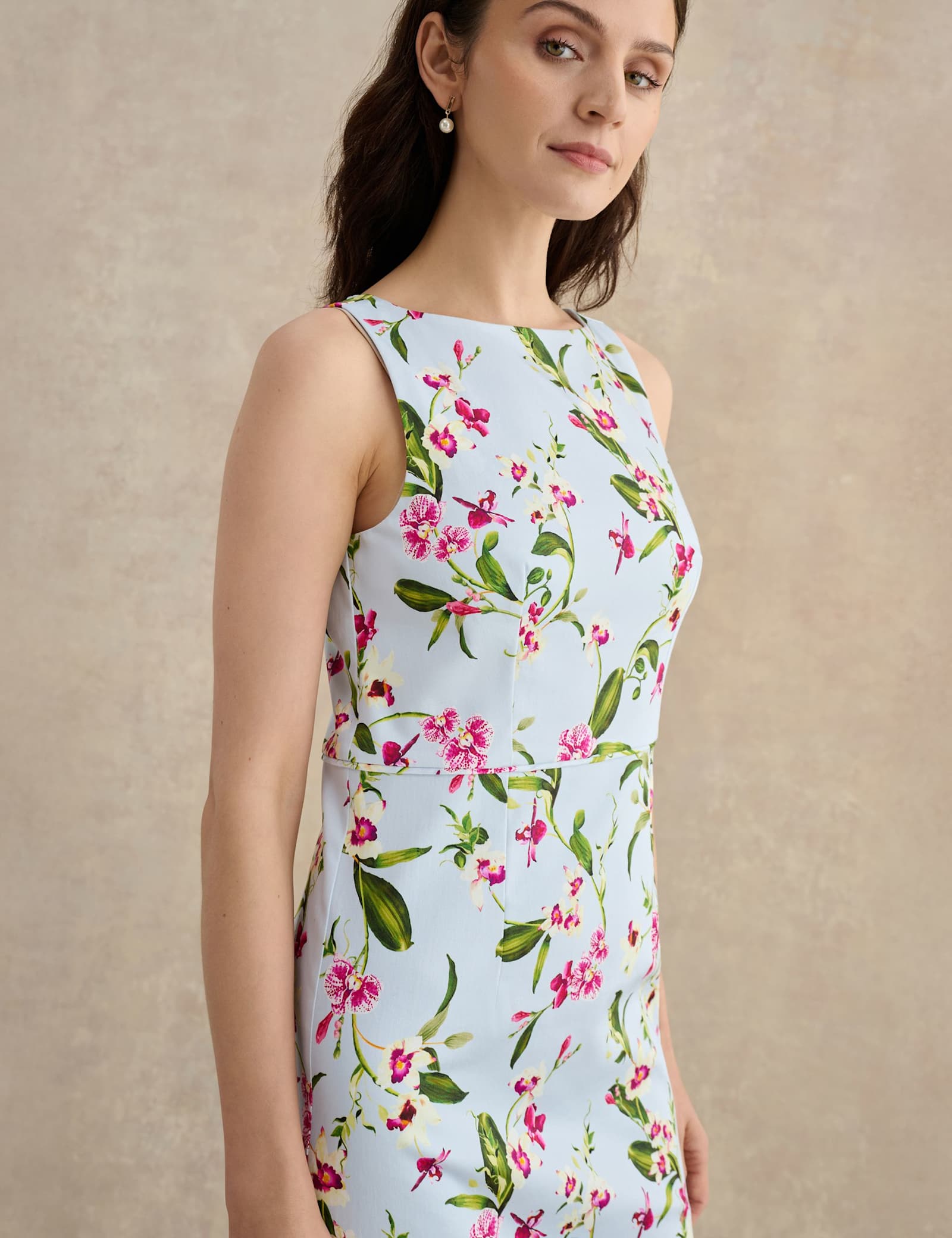 Cotton Rich Floral Knee Length Shift Dress - image 3