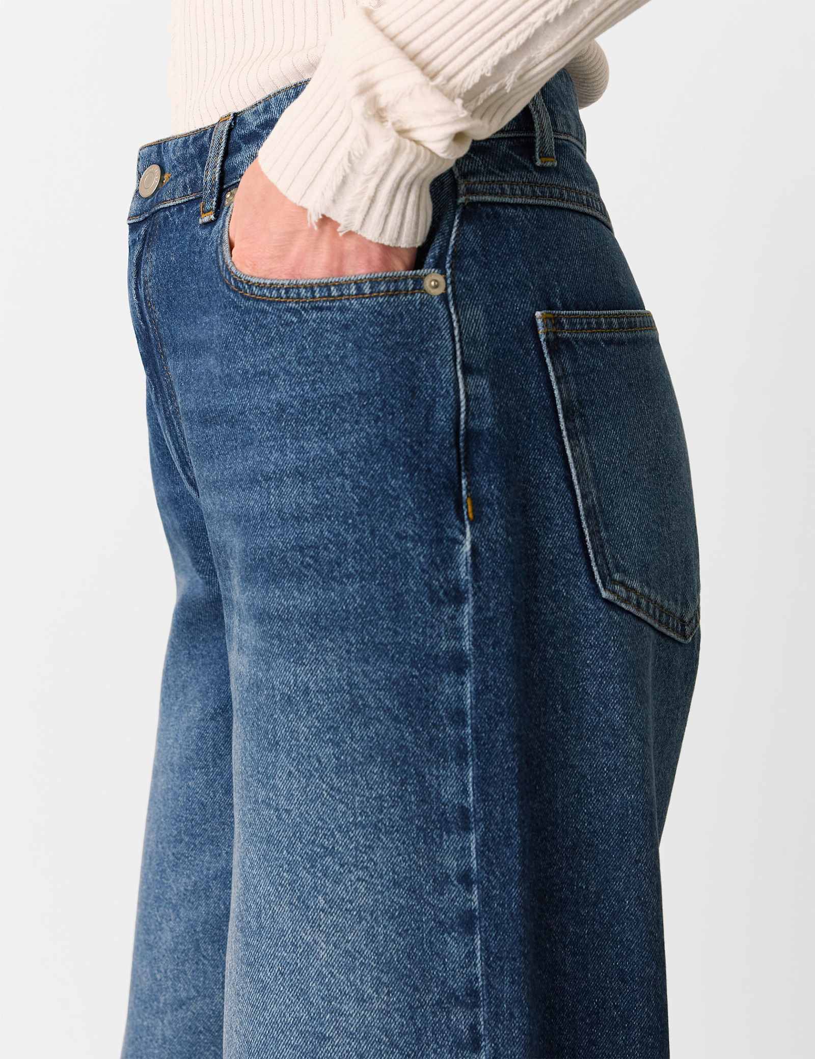 Mid Rise Straight Leg Ankle Grazer Jeans - image 3