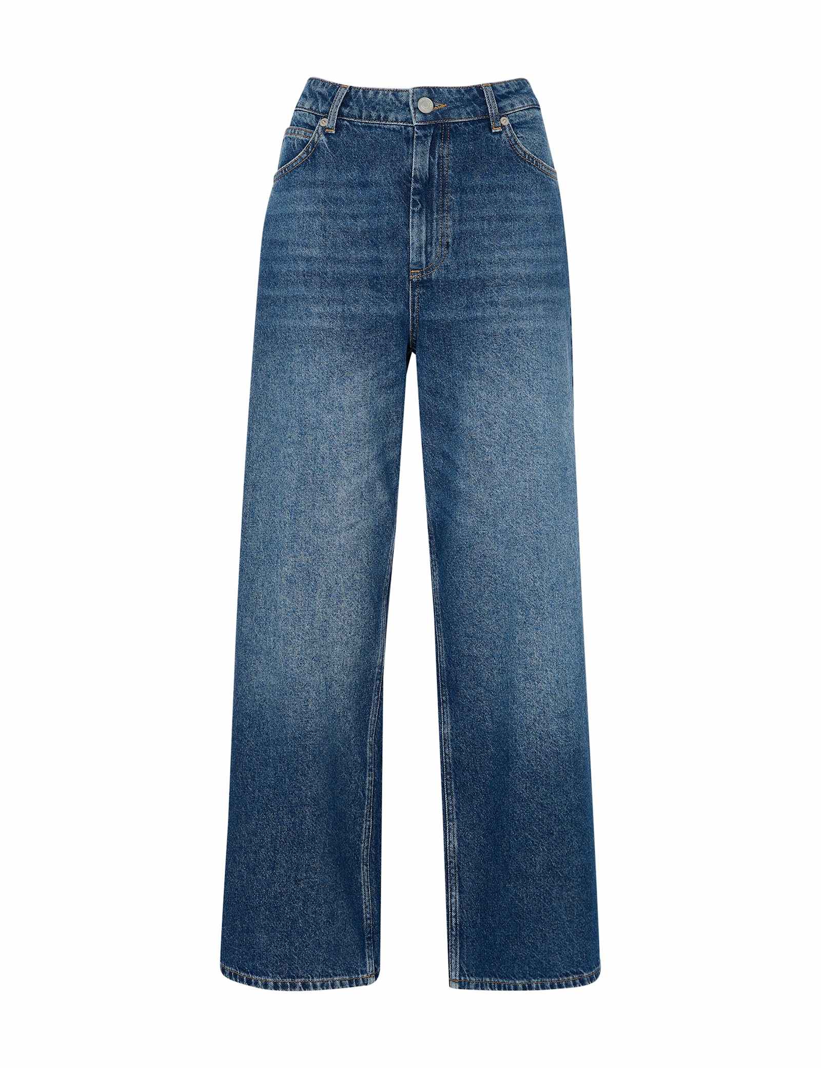 Mid Rise Straight Leg Ankle Grazer Jeans - image 1