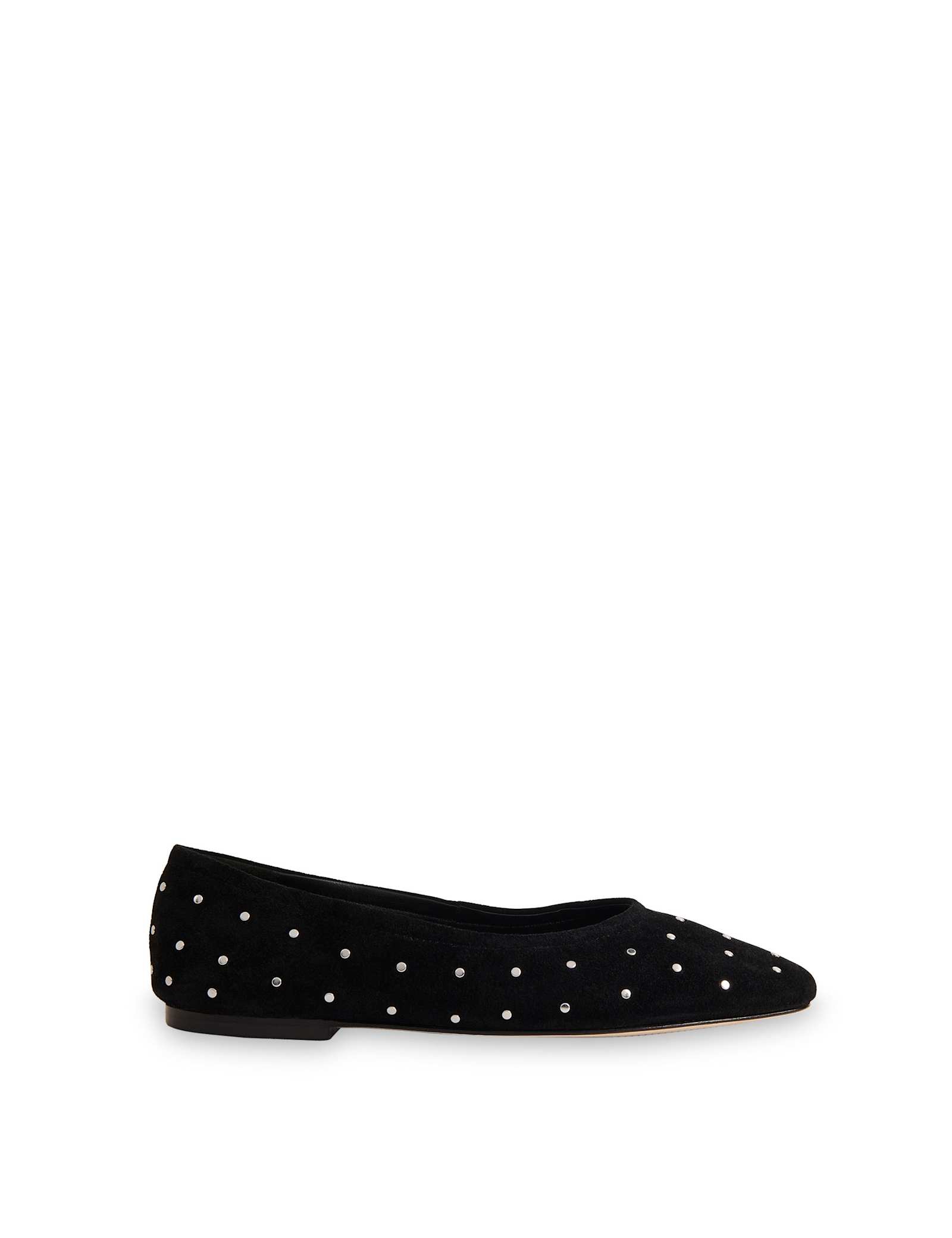 Suede Studded Flat Ballet Pumps - image 1