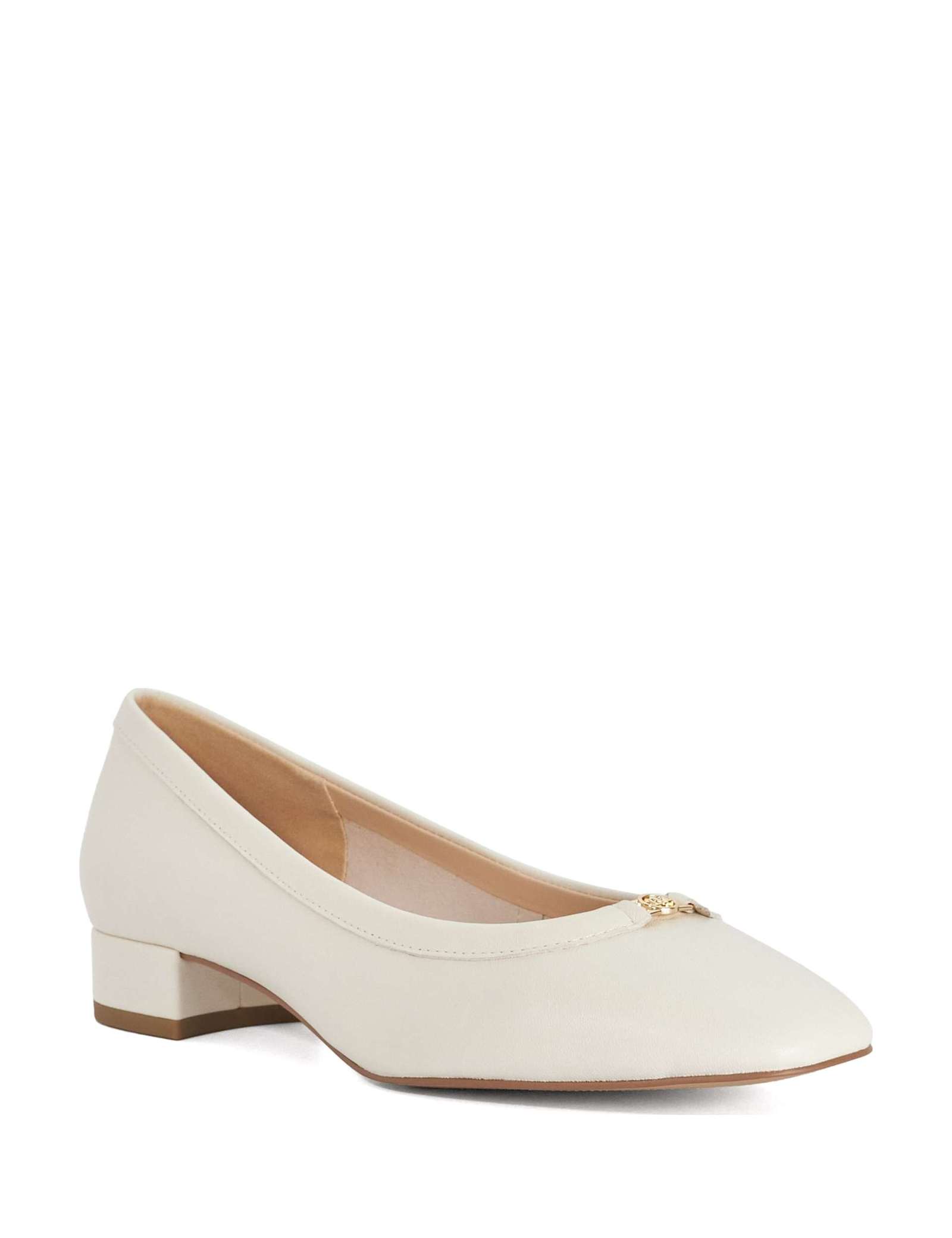 Leather Block Heel Court Shoes - image 5