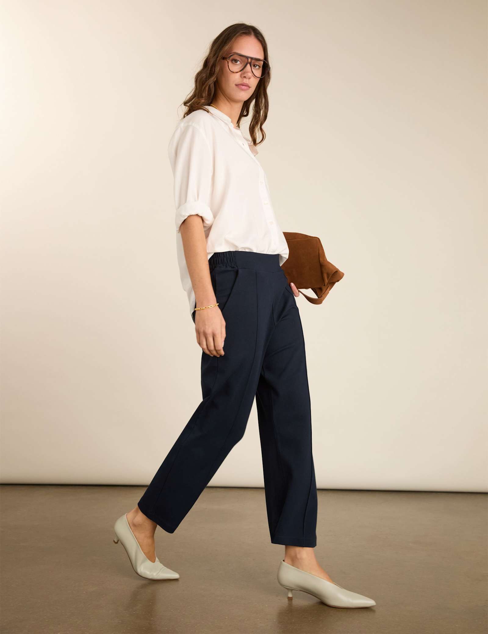 Jersey Straight Leg Cropped Trousers - image 2