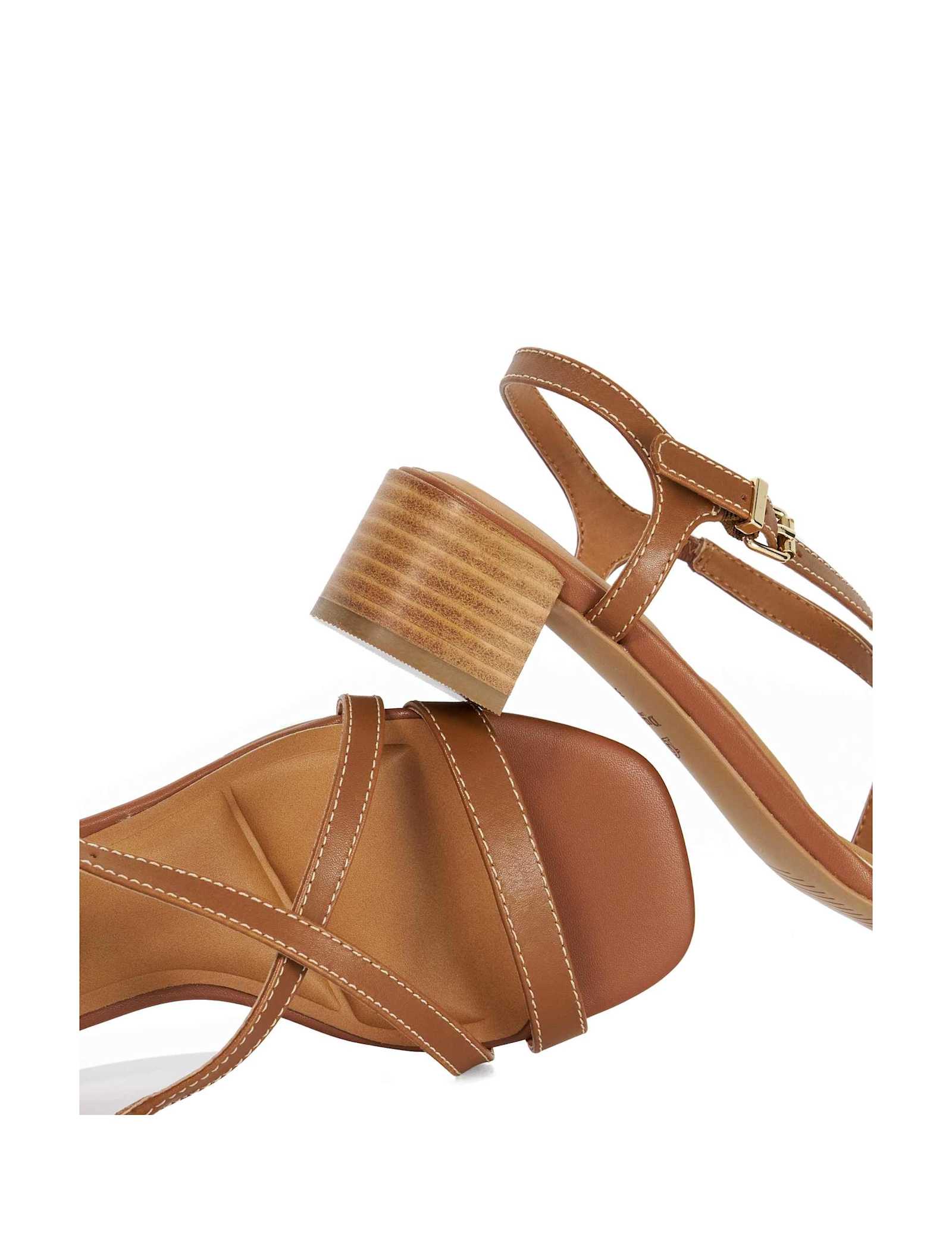 Wide Fit Leather Strappy Block Heel Sandals - image 3