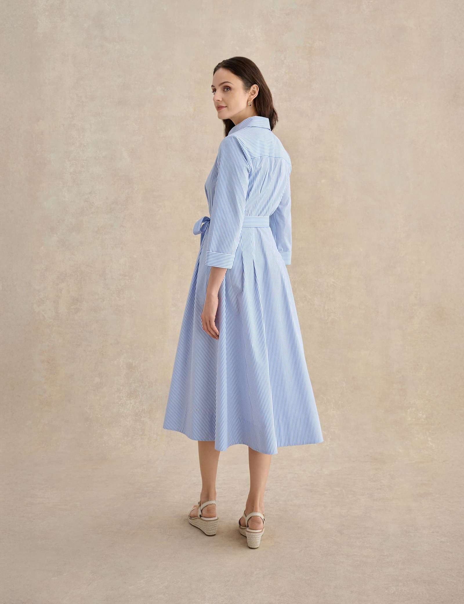 Cotton Rich Striped Midi Shirt Dress - image 4