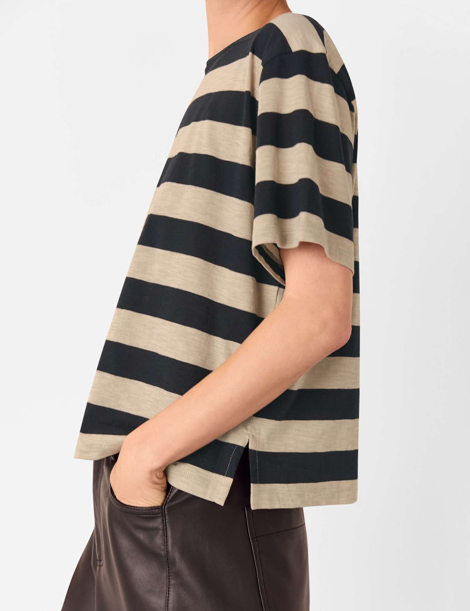 Pure Cotton Wide Striped T-Shirt - image 3