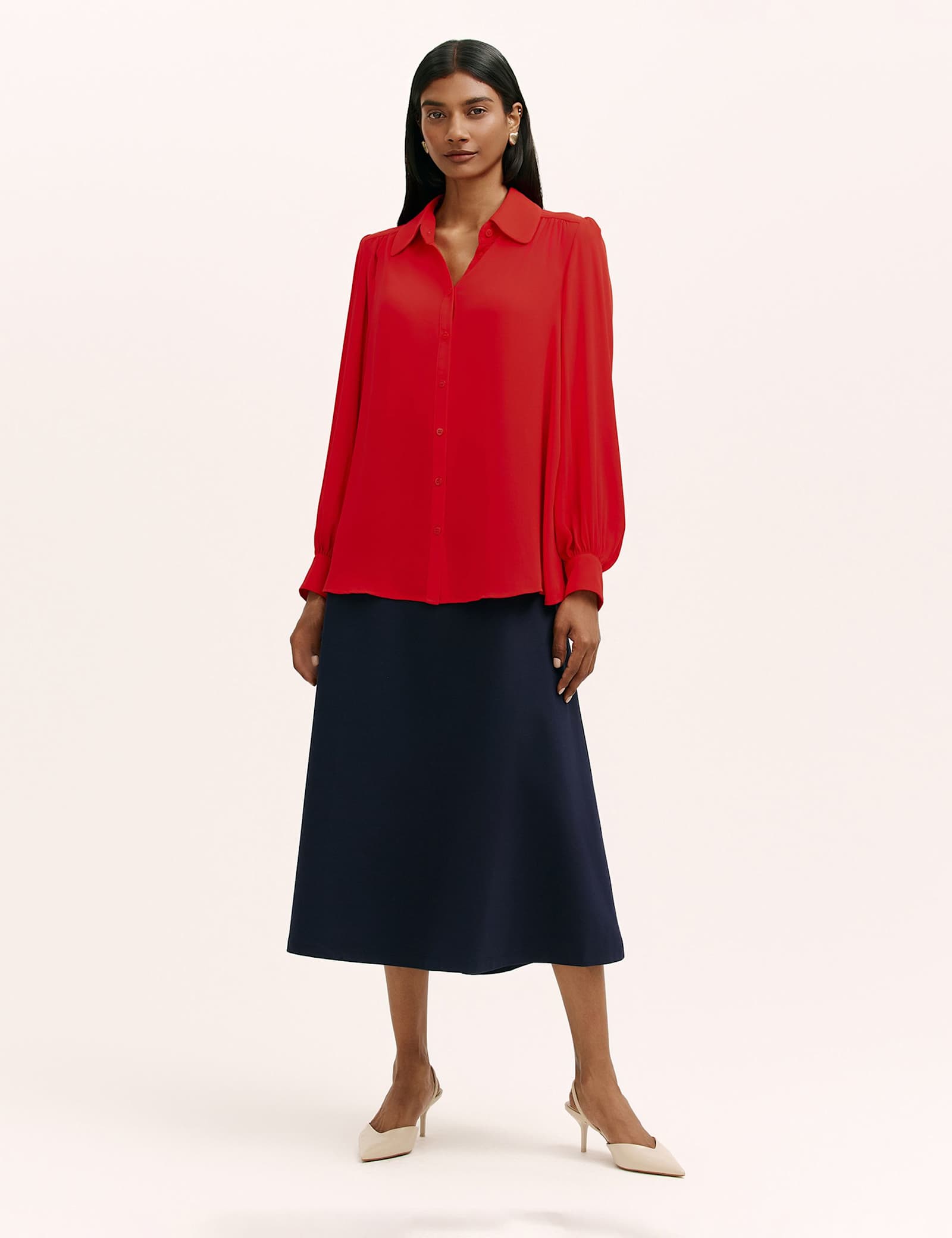 Chiffon Collared Button Through Blouse - image 5