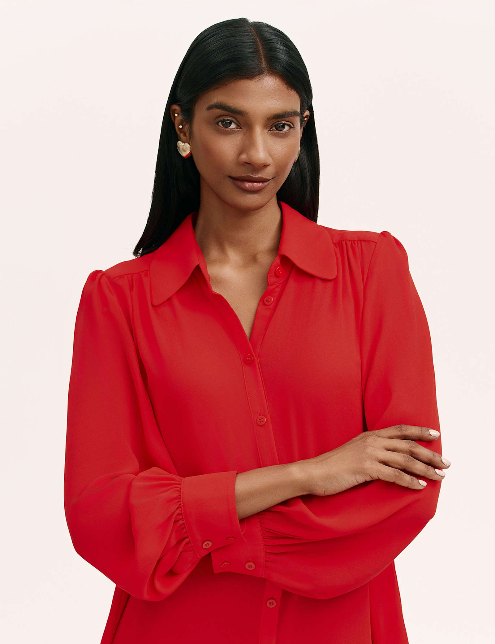 Chiffon Collared Button Through Blouse - image 3