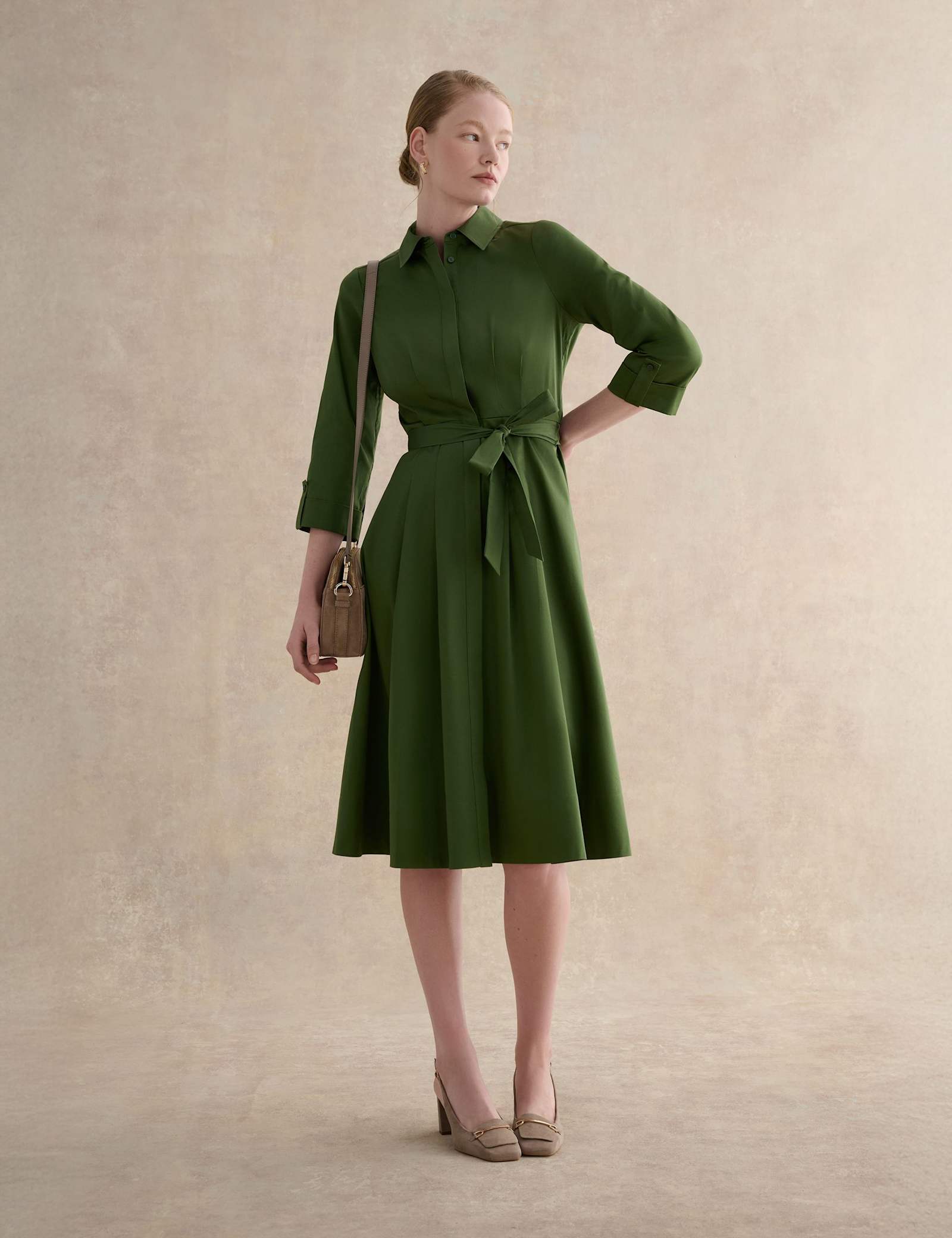 Cotton Rich Midi Skater Dress - image 2