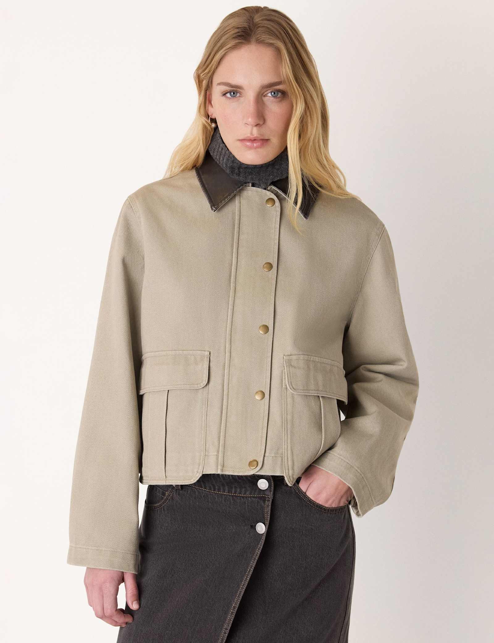 Pure Cotton Collared Utility Jacket - image 2