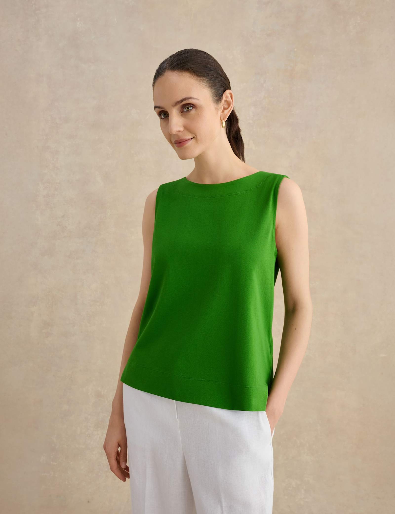 Pure Cotton Button Detail Vest Top - image 3