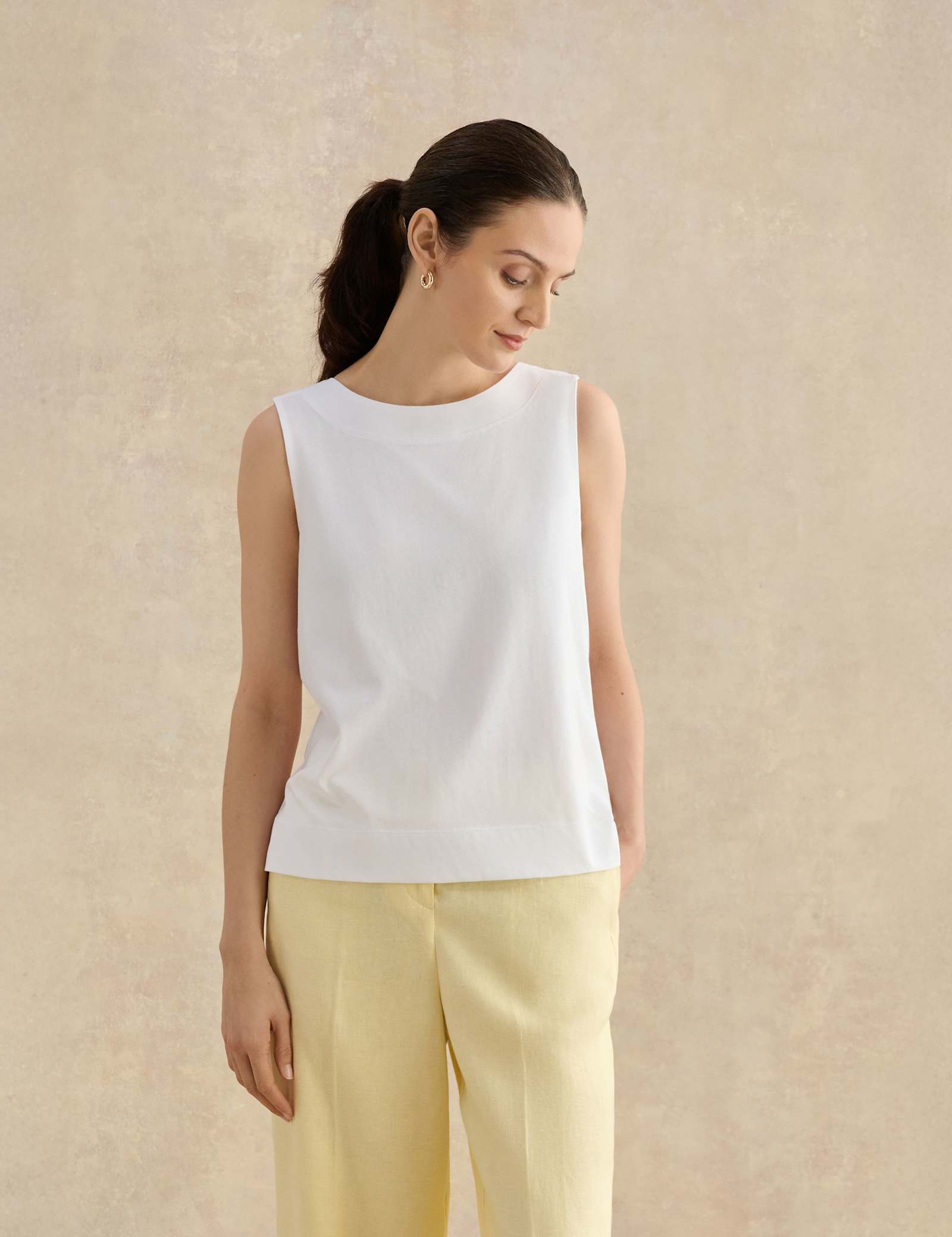 Pure Cotton Button Detail Vest Top - image 4