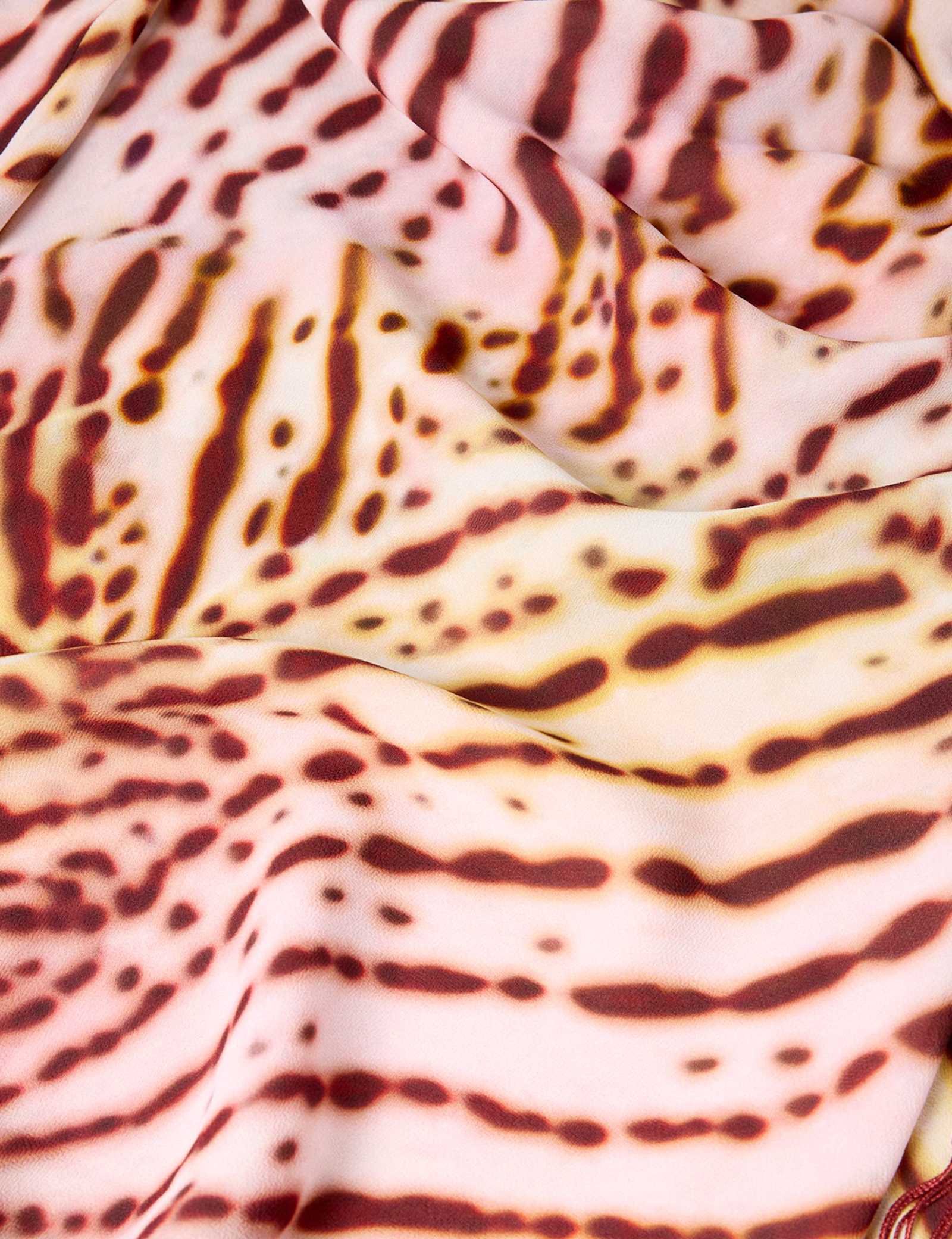 Orchid Print Scarf Detail Midi Dress - image 3