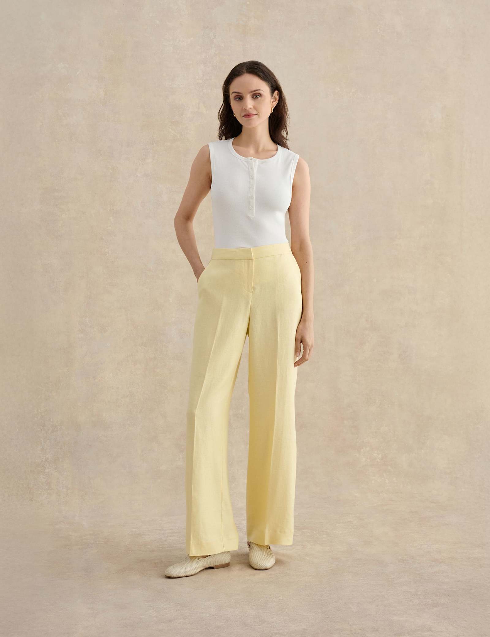 Pure Linen Wide Leg Trousers - image 2