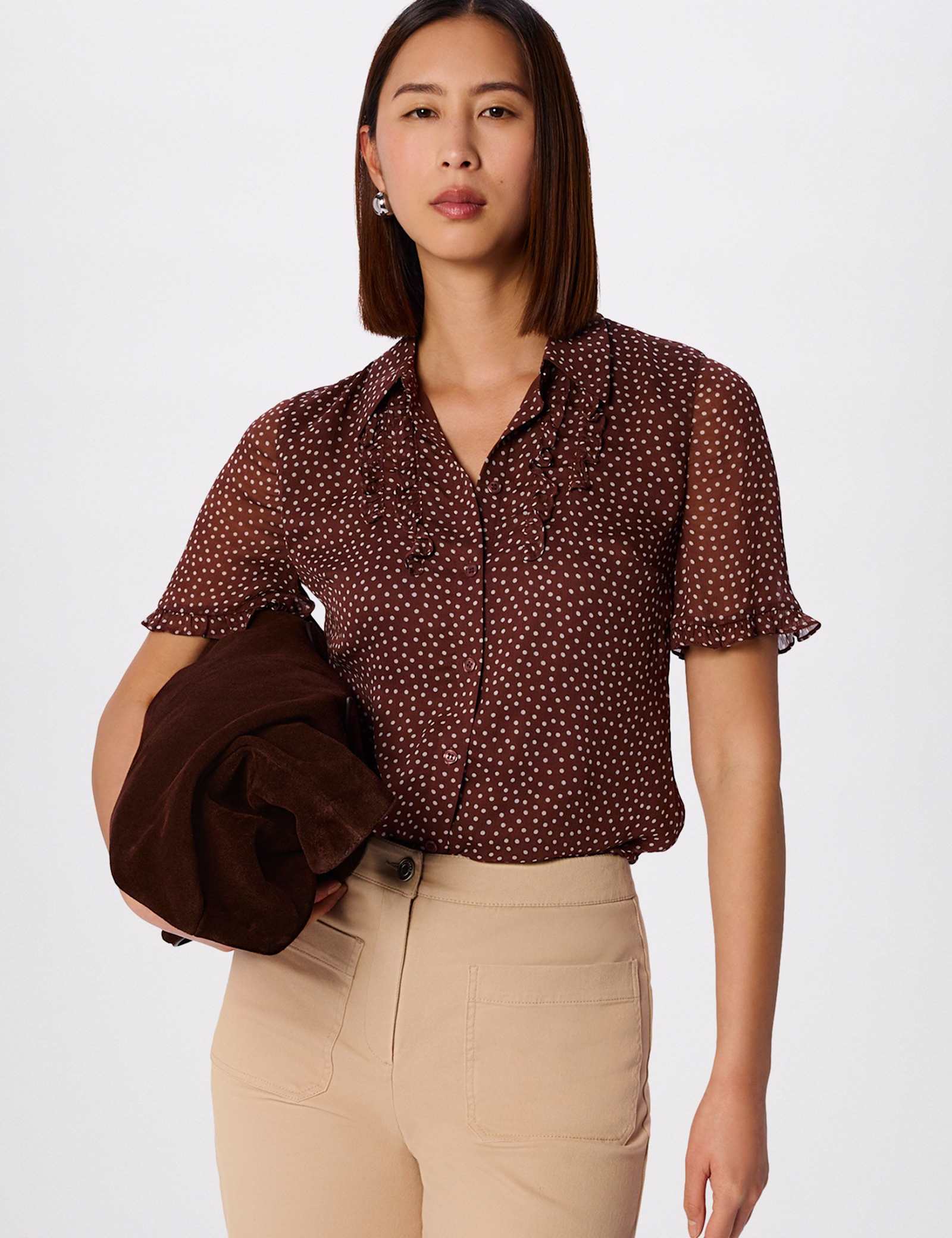 Polka Dot Collared Shirt - image 2