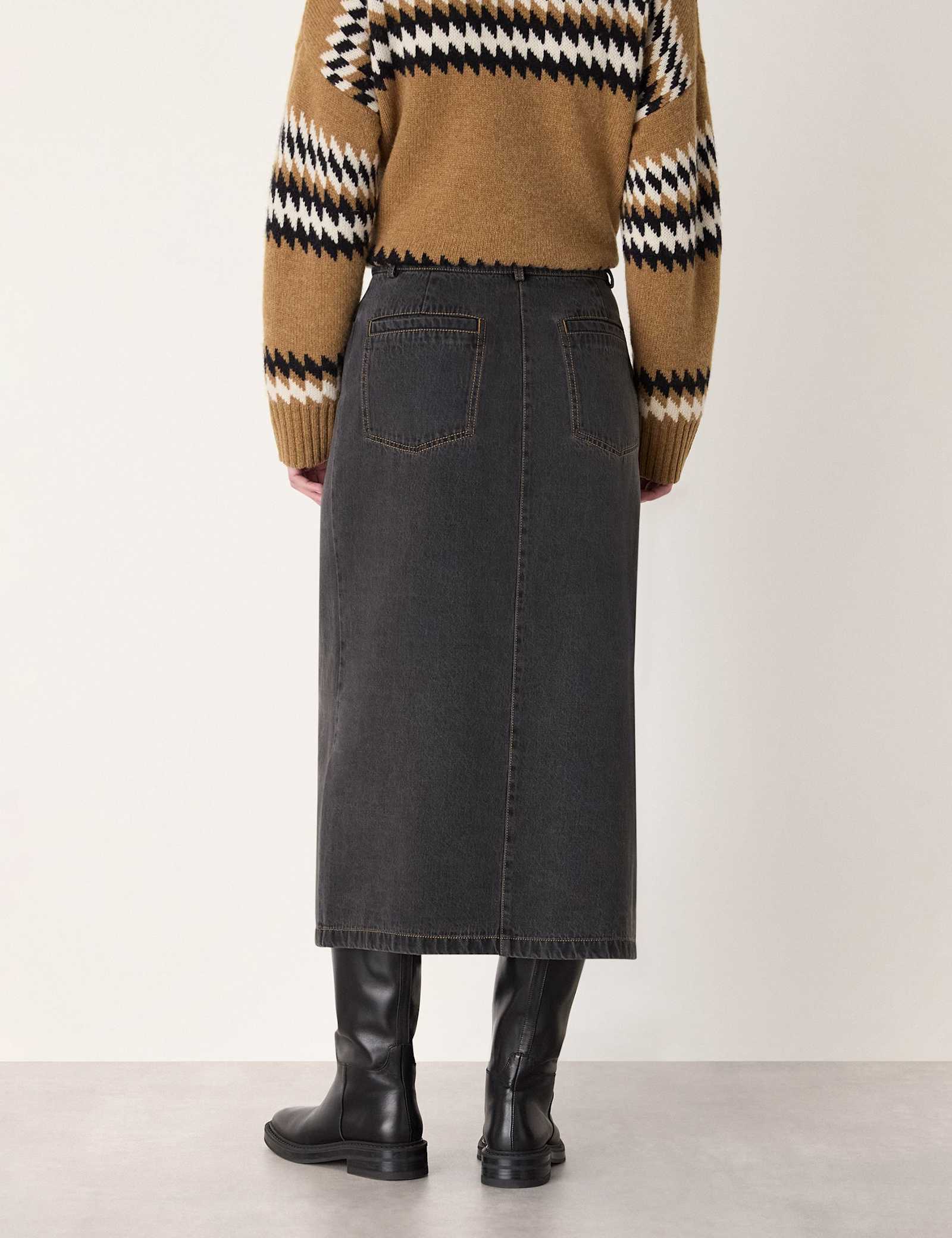 Denim Midi Wrap Skirt - image 4
