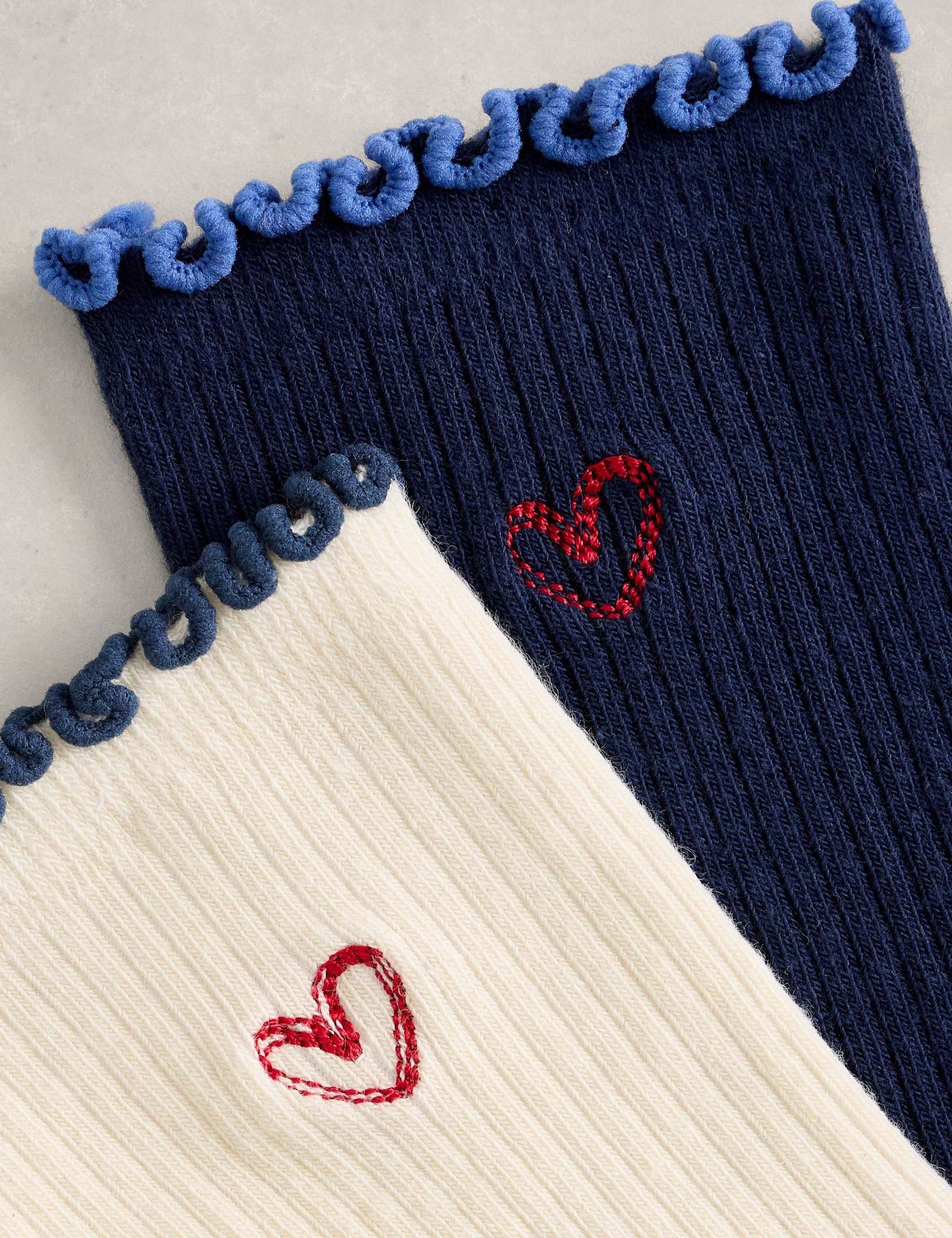 2 Pack Cotton Rich Embroidered Socks - image 2