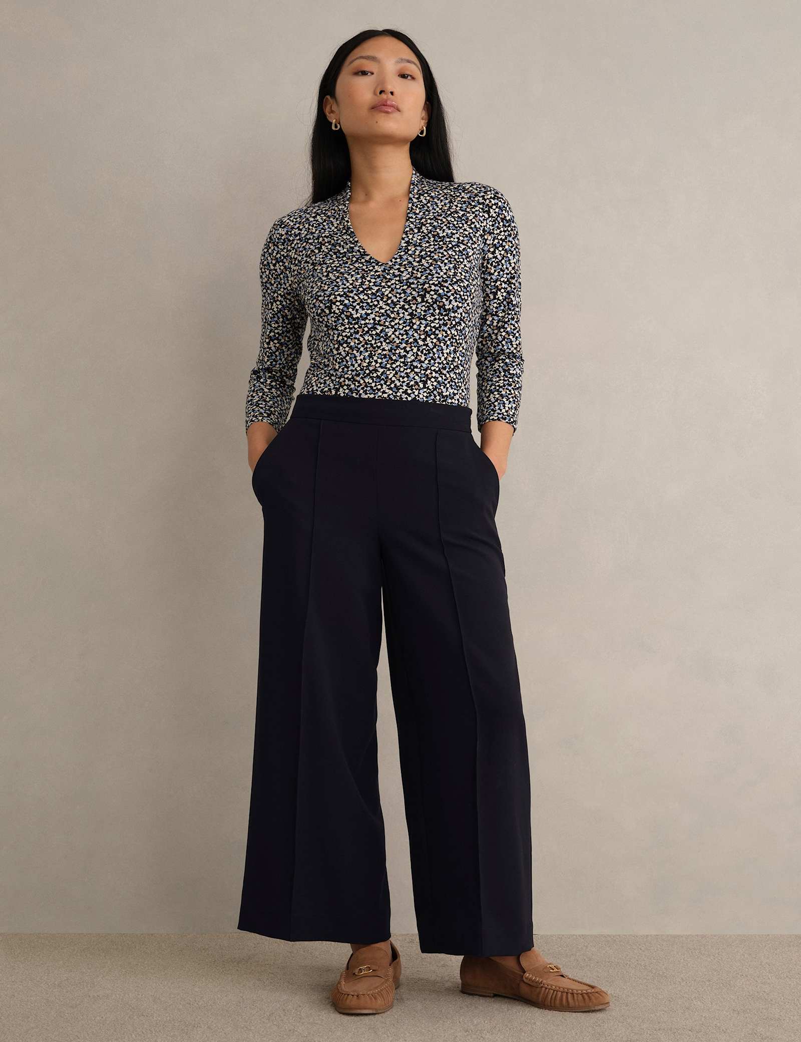 Straight Leg Cropped Trousers - image 2