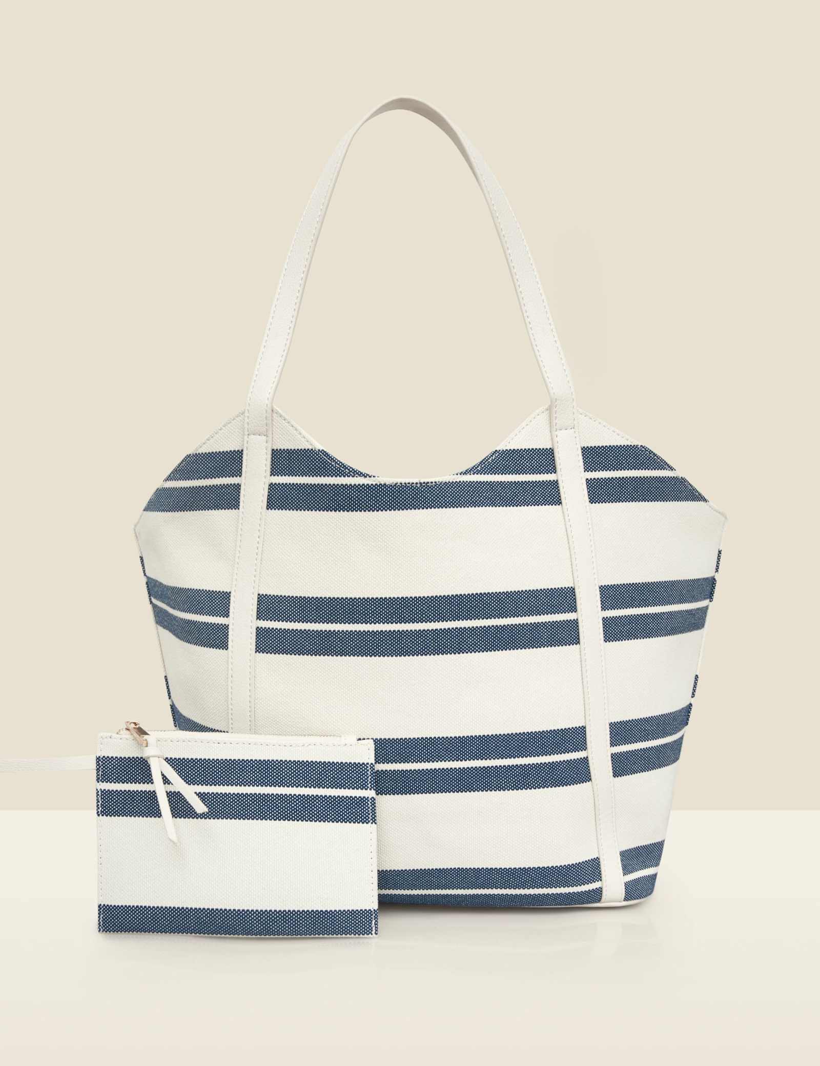 Striped Large Beach Bag - image 1