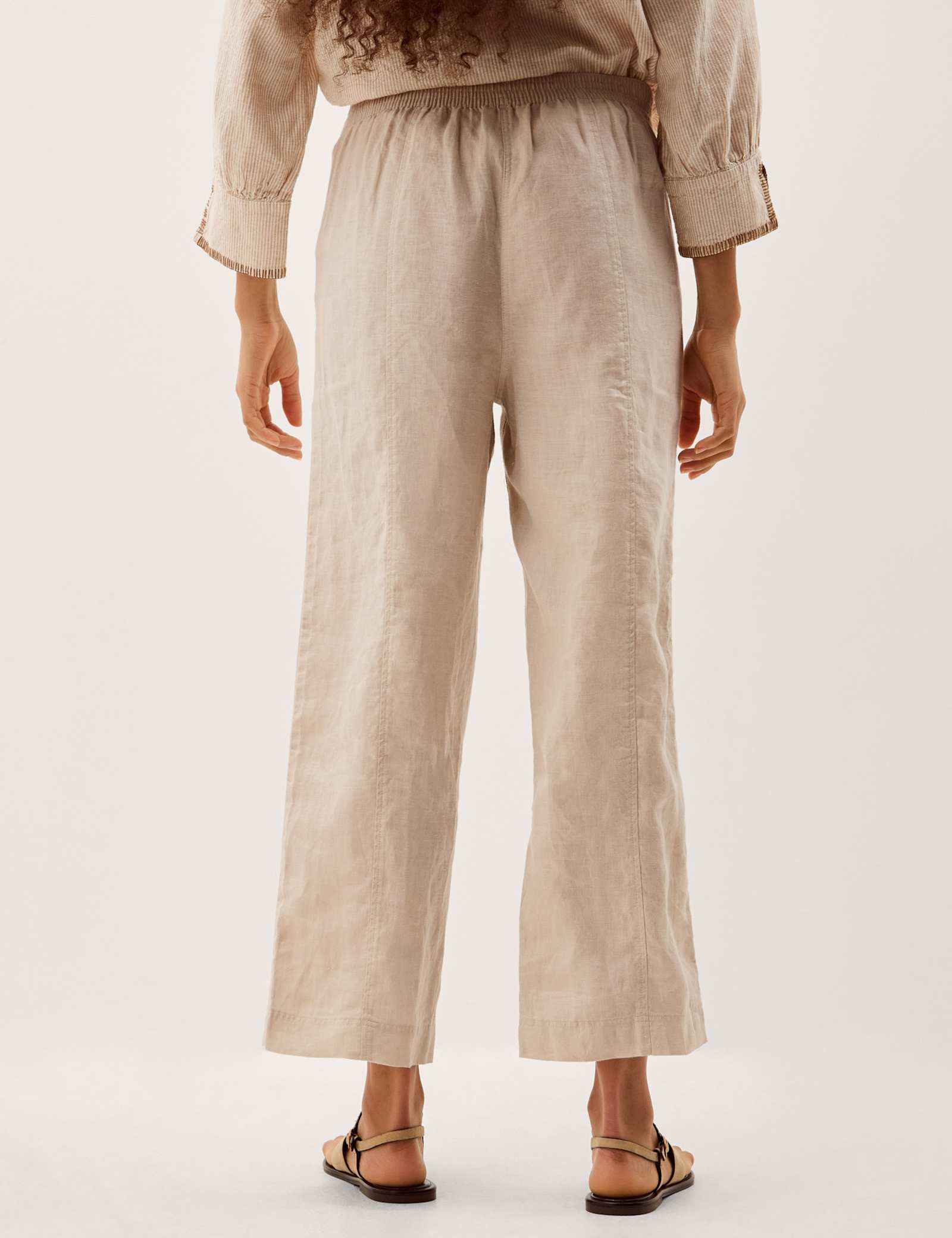Pure Linen Straight Leg Trousers - image 5