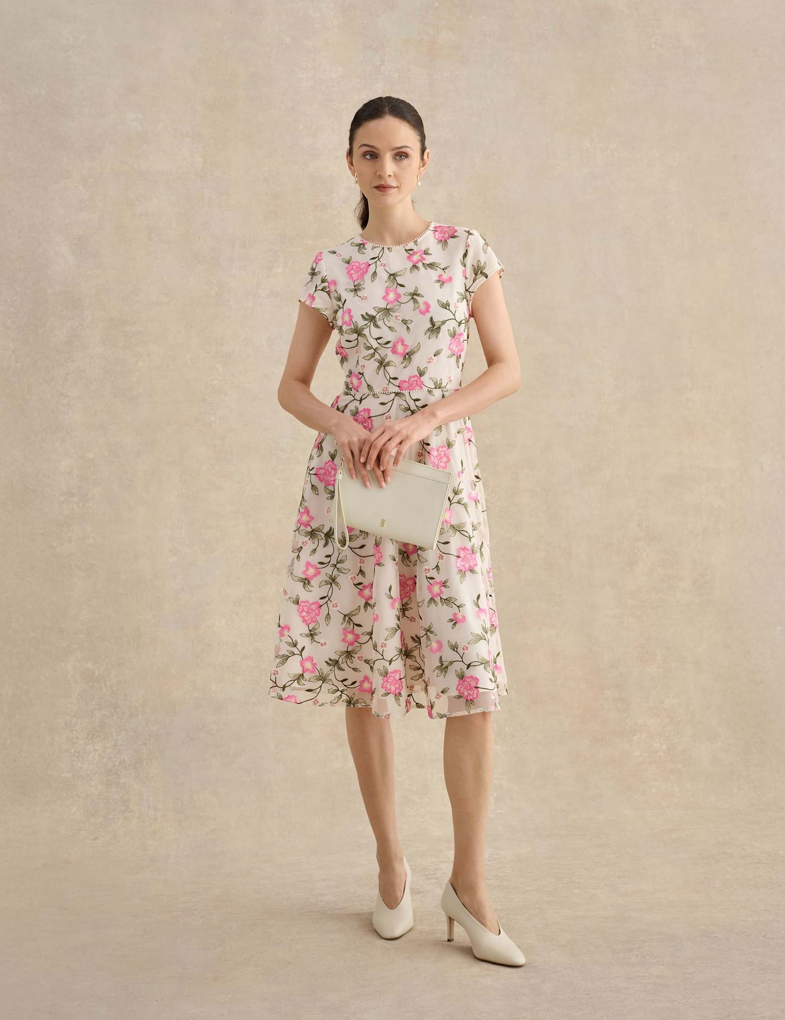 Floral Knee Length Skater Dress - image 2