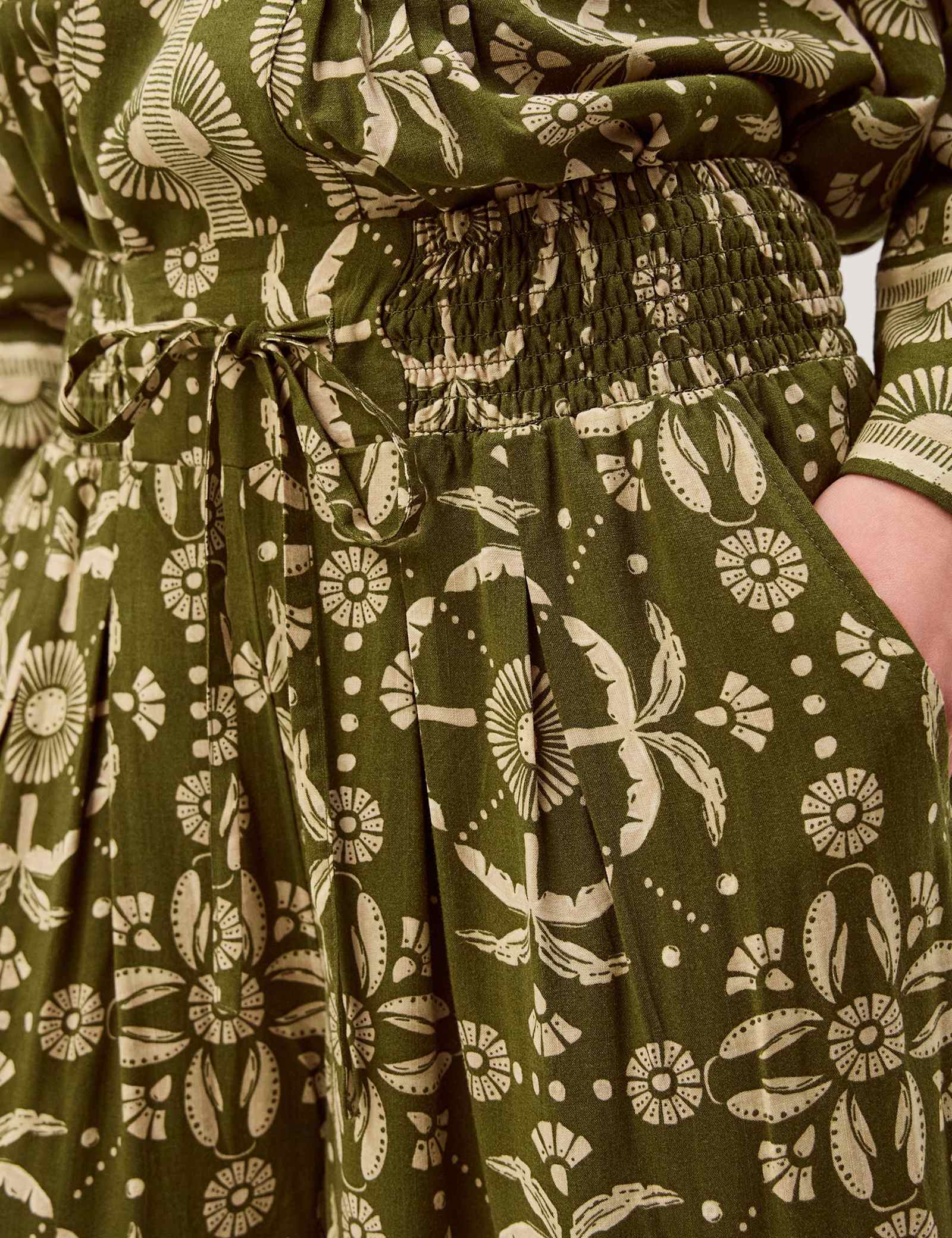 Printed Drawstring Wide Leg Trousers - image 3