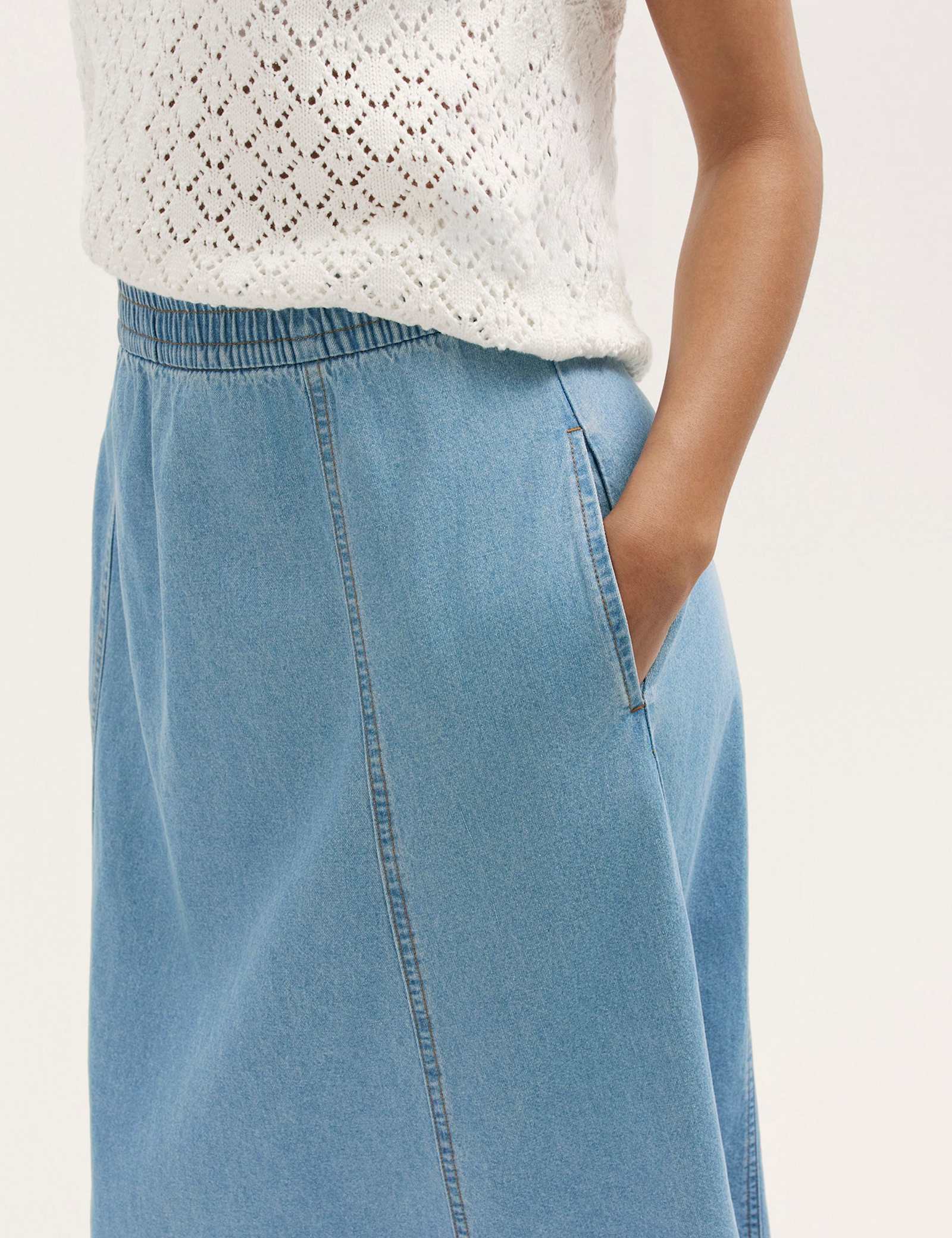 Pure Cotton Denim Midaxi Skirt - image 3