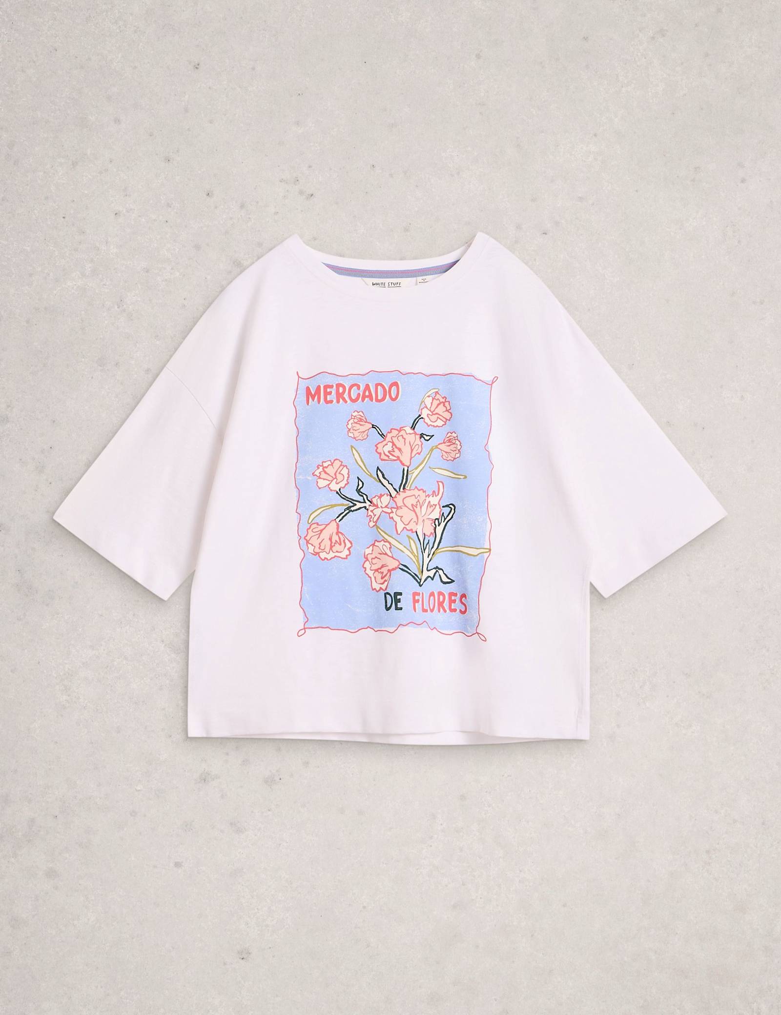 Pure Cotton Flower Graphic T-Shirt - image 1