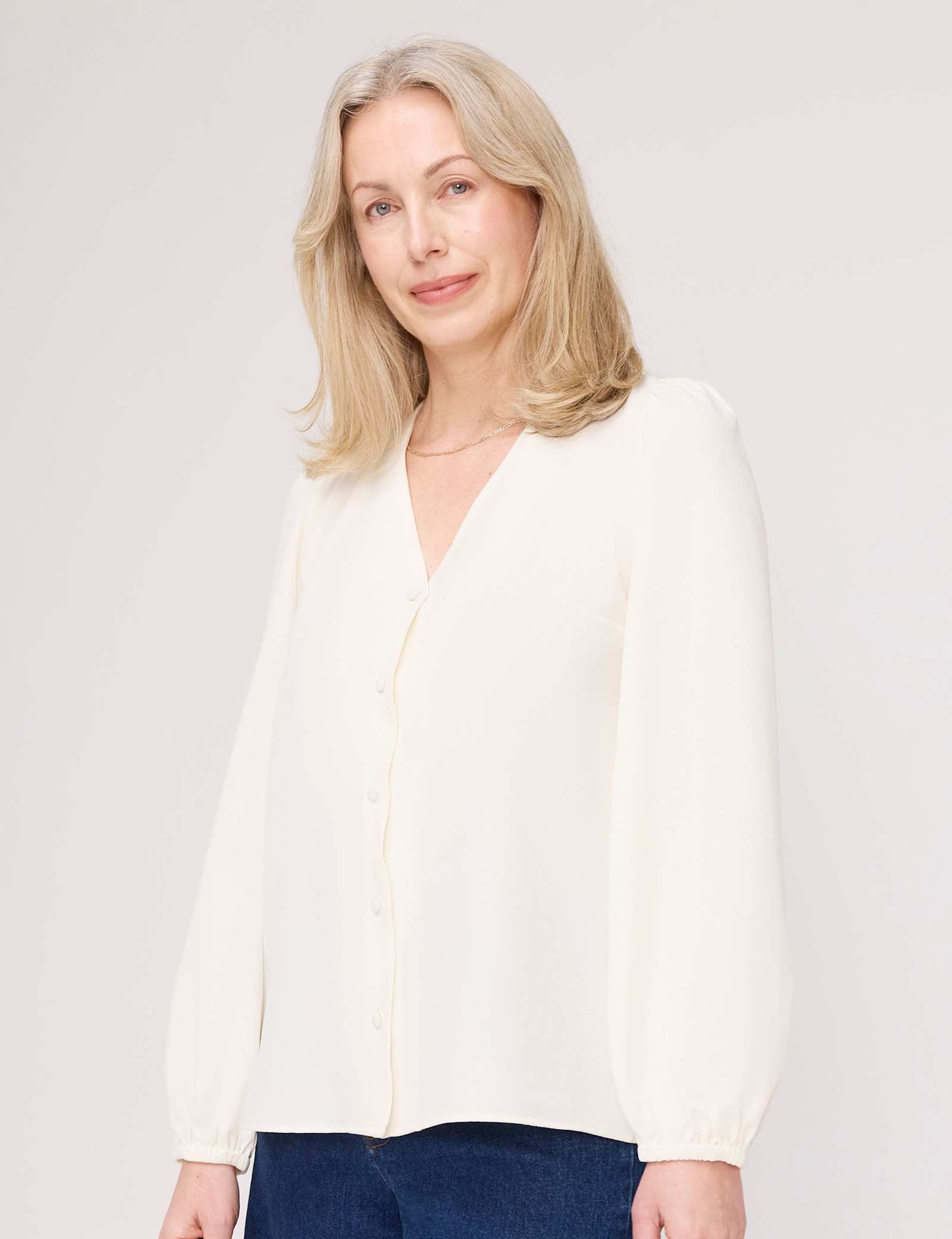 V-Neck Button-Through Top - image 2