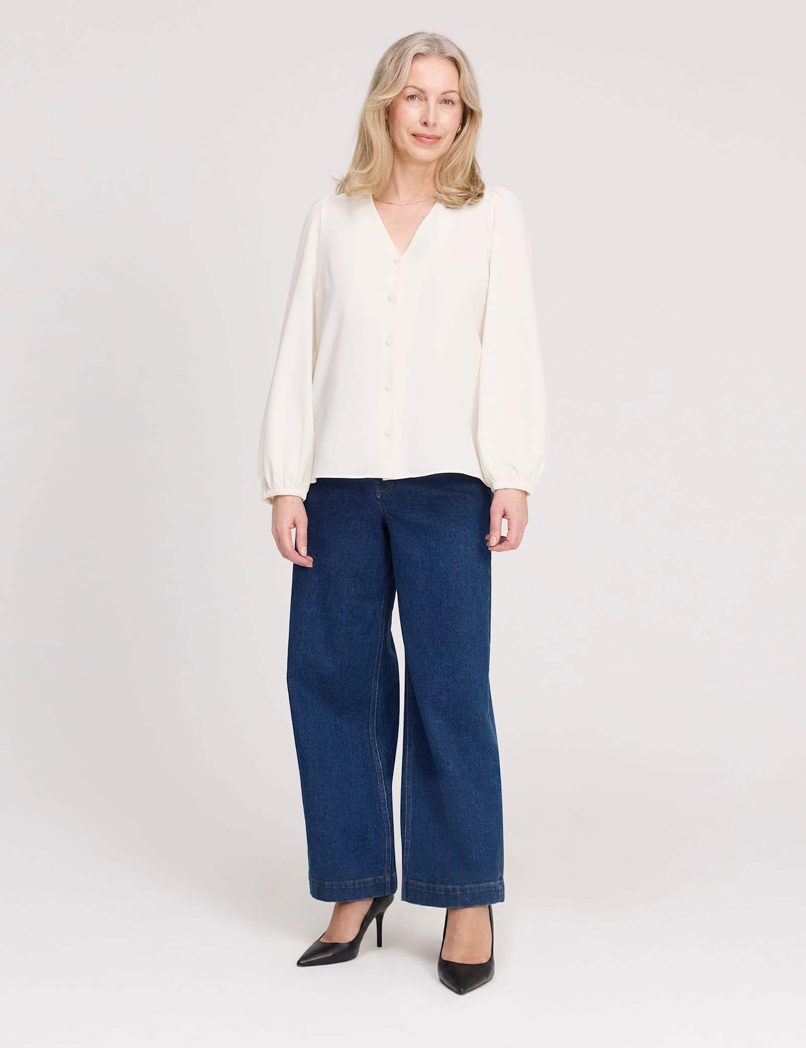 V-Neck Button-Through Top - image 5