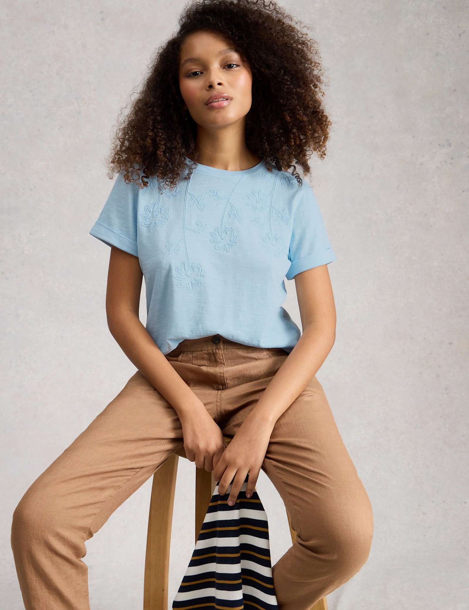 Pure Cotton Embroidered T-Shirt - image 3